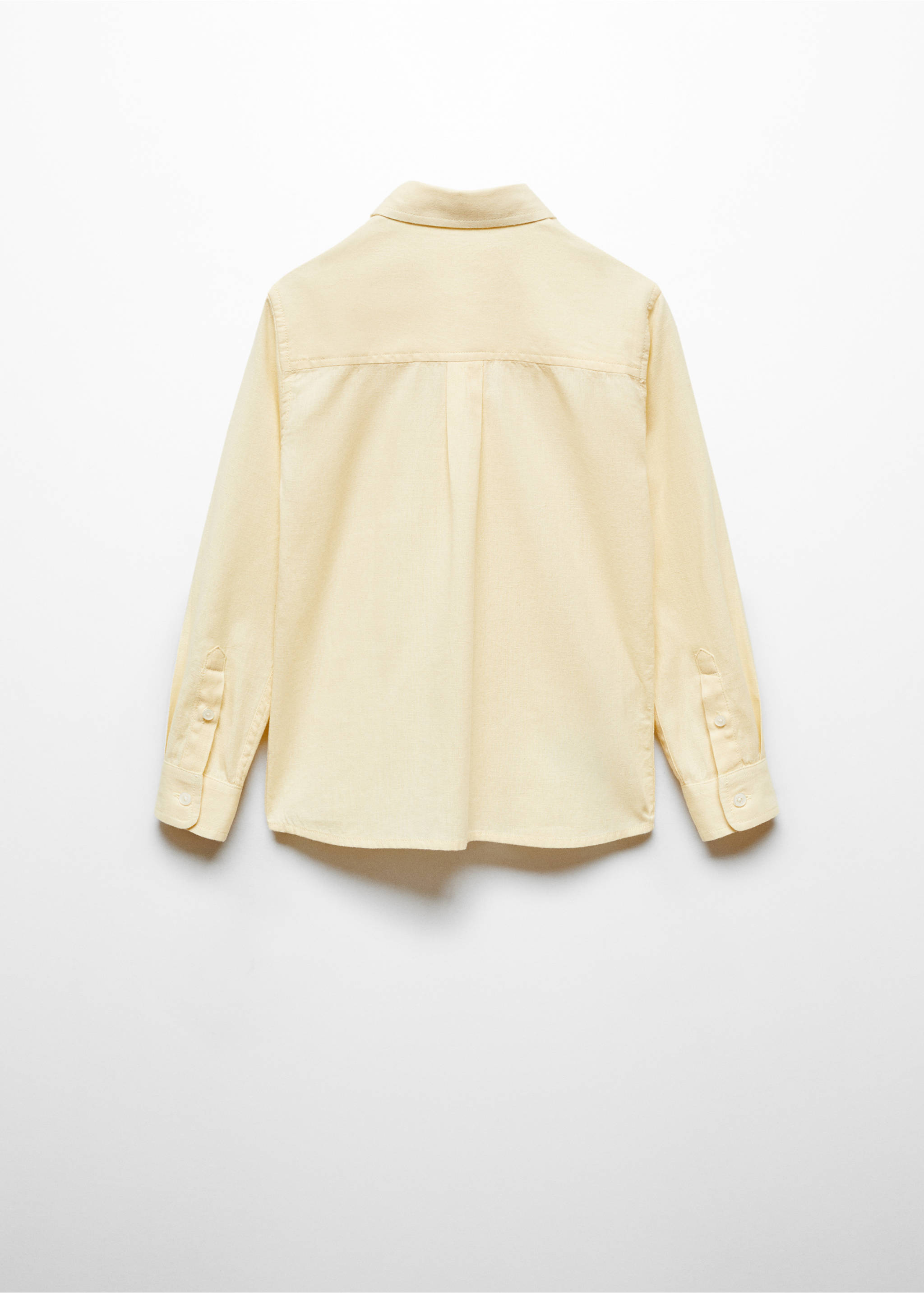 Regular fit cotton shirt - Reverse of the article, Pastel Yellow. Ref: 67025992-00.