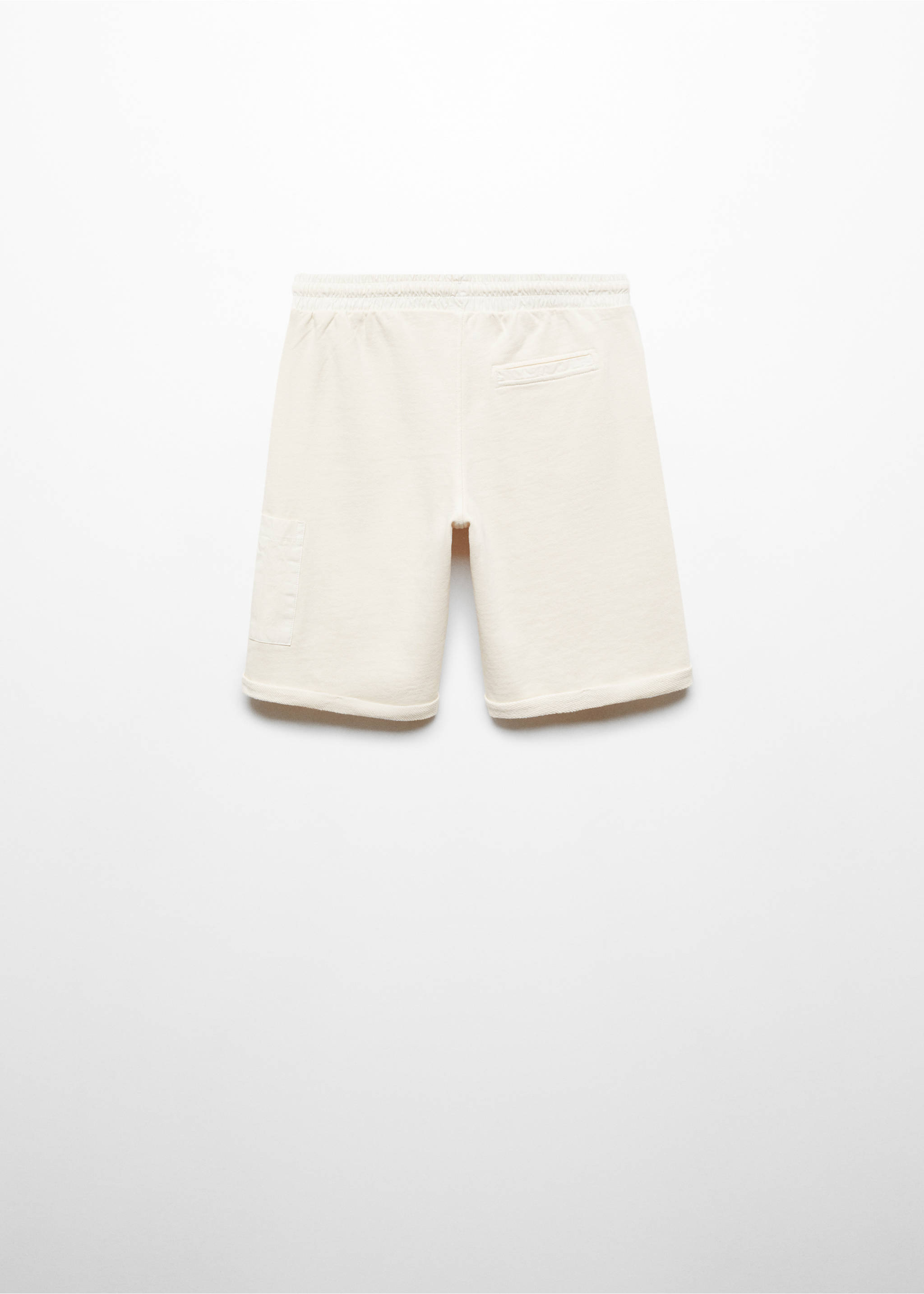 Baumwoll-Bermudashorts mit Stretchbund - Rückseite des Artikels, Eisgrau. Ref: 67026001-00.