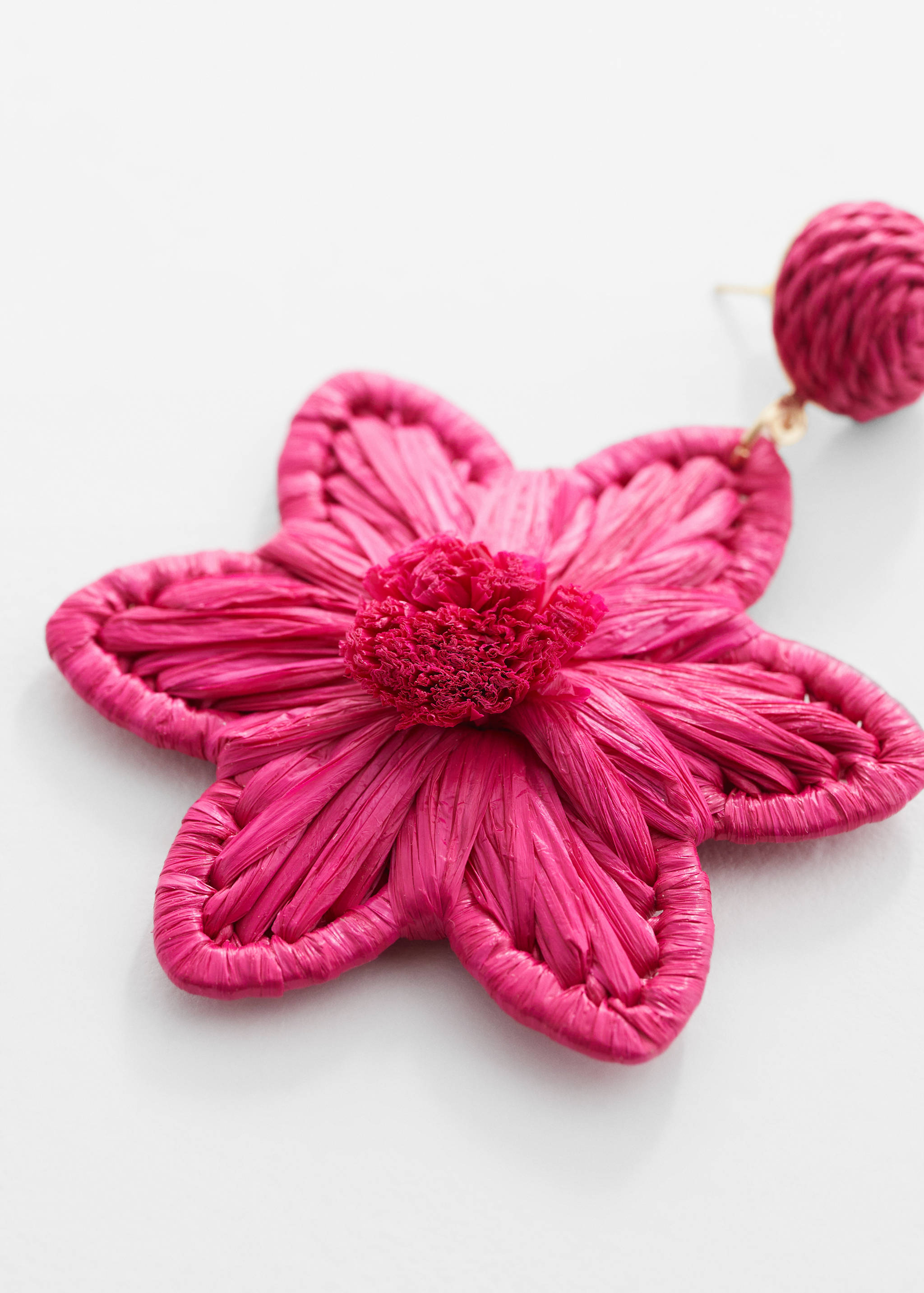 Flowers raffia earrings - Medium plane