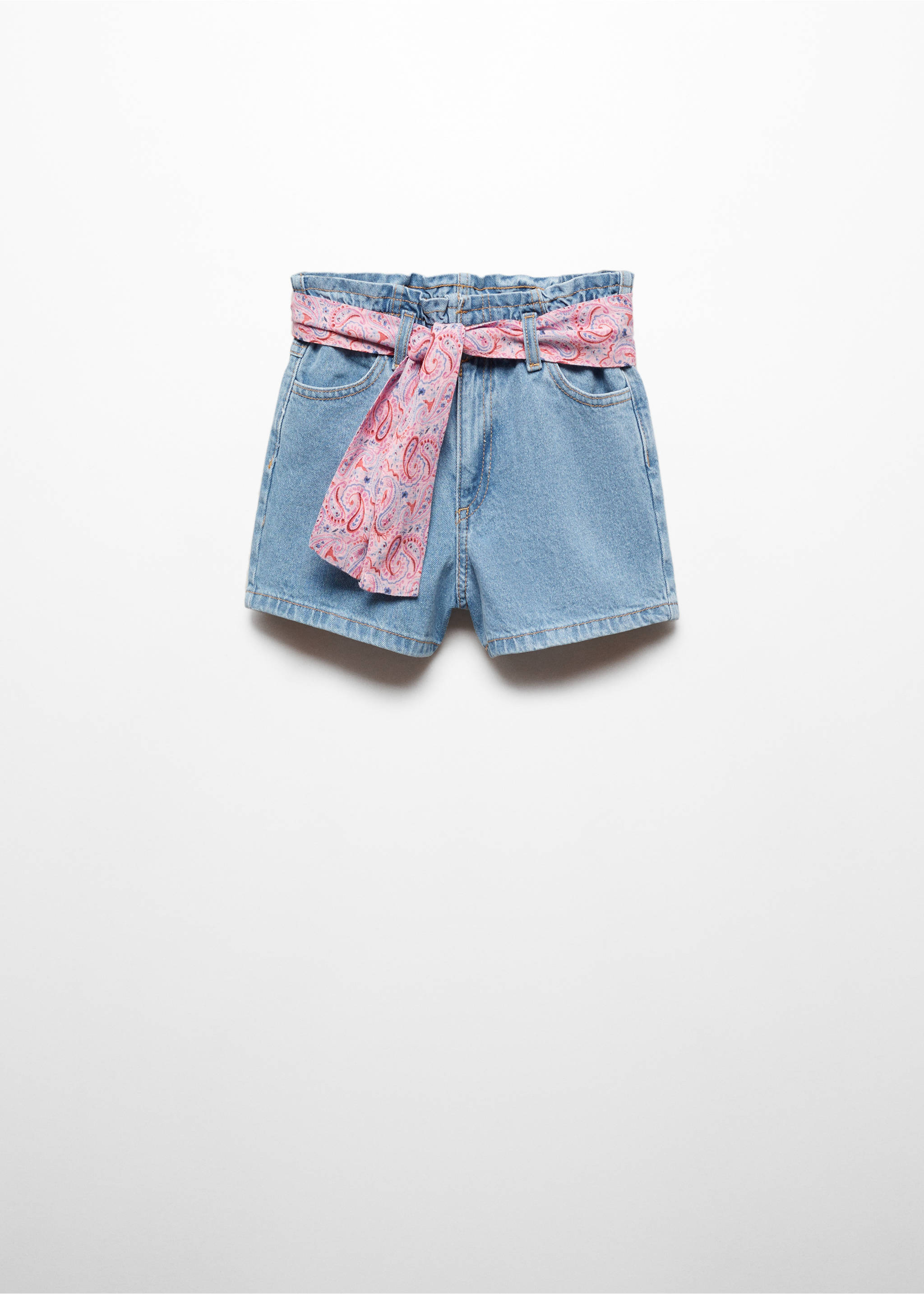 Paperbag shorts with belt - Article without model, Medium Blue. Ref: 67026012-00.