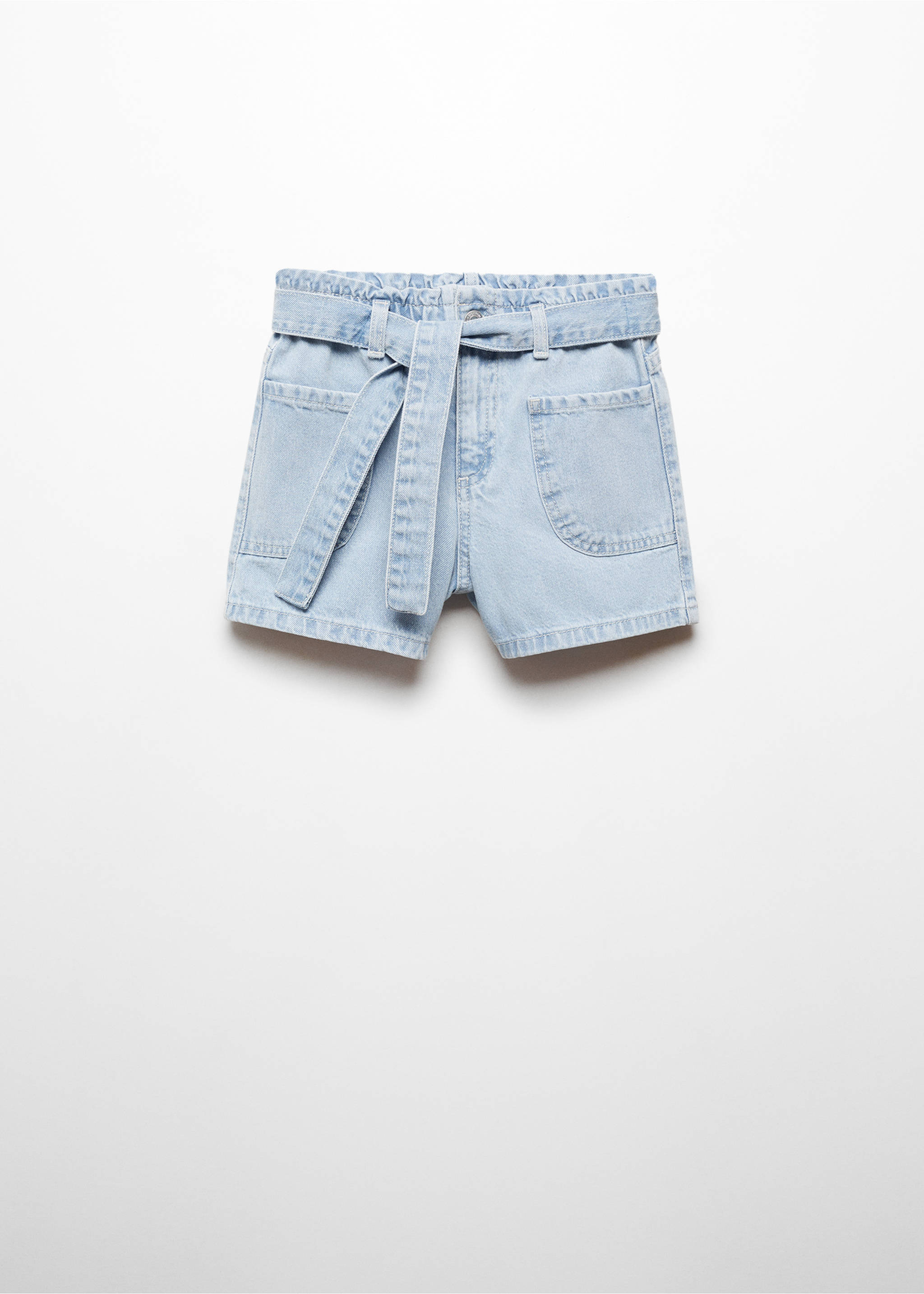 Paperbag shorts with belt - Article without model, Light Blue. Ref: 67026013-00.