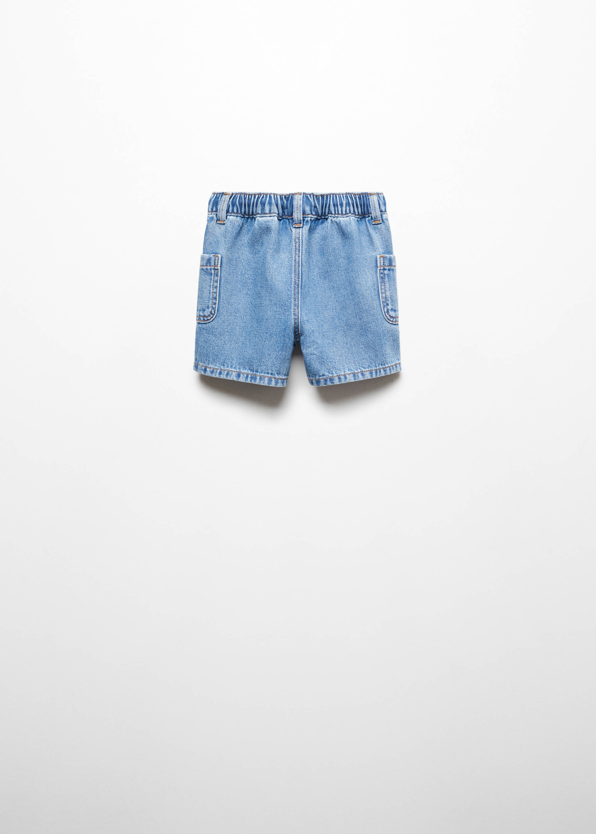 Elastic waist denim Bermuda shorts - Reverse of the article