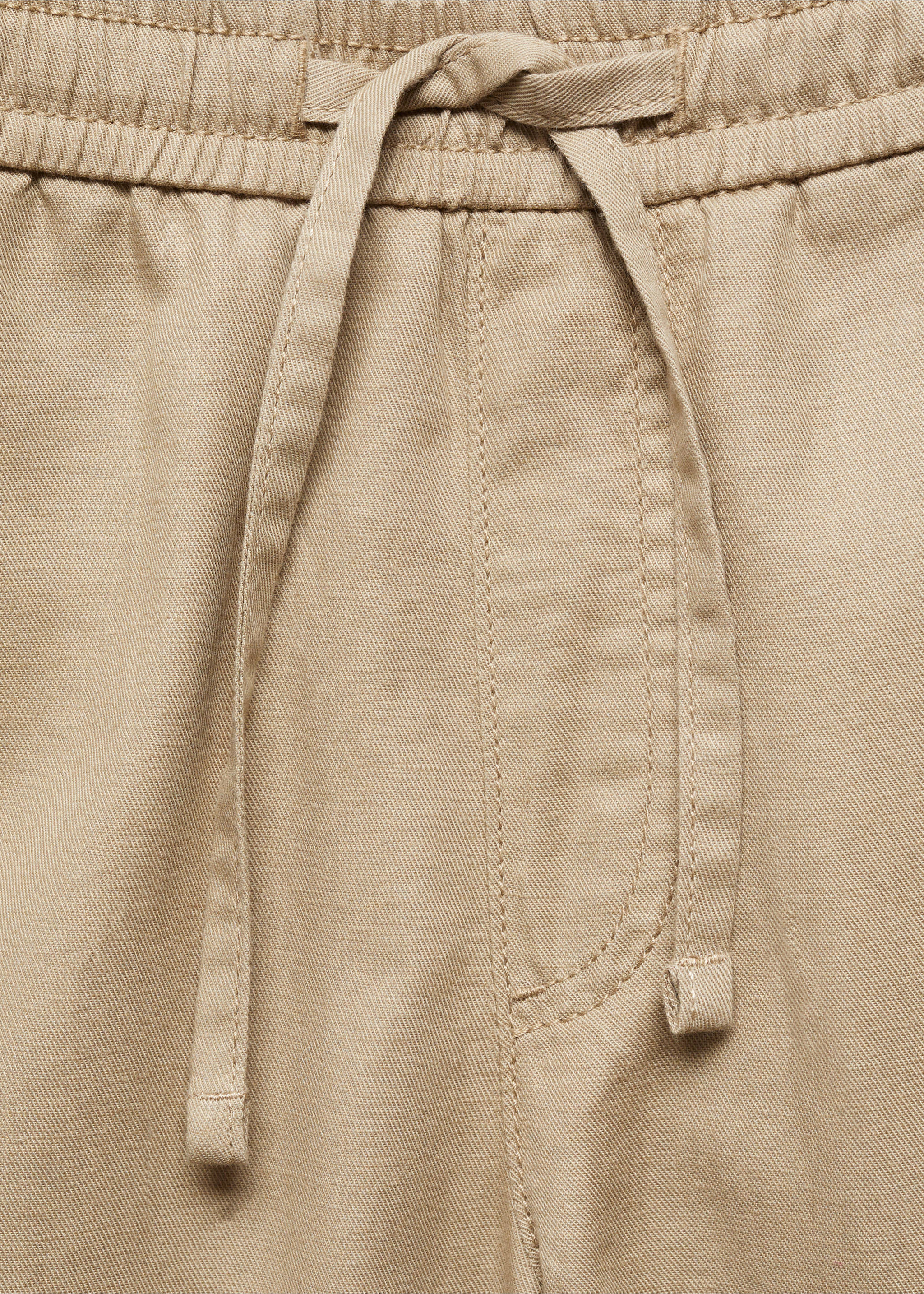 Bermudas cordón lino - Detalle del artículo 8, Beige. Ref: 67026018-00.