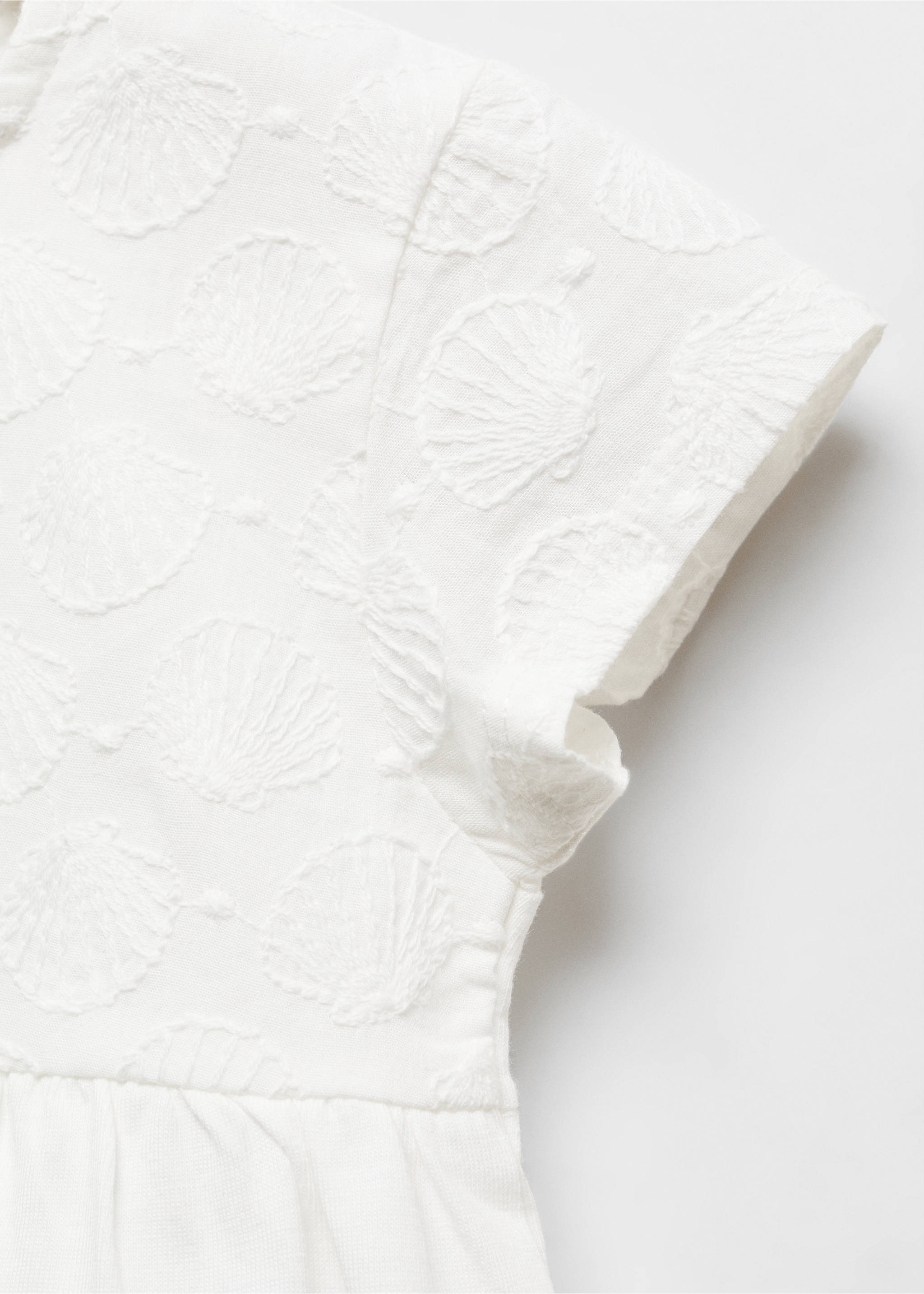 Embroidered printed dress - Details of the article 8, Off White. Ref: 67026022-00.
