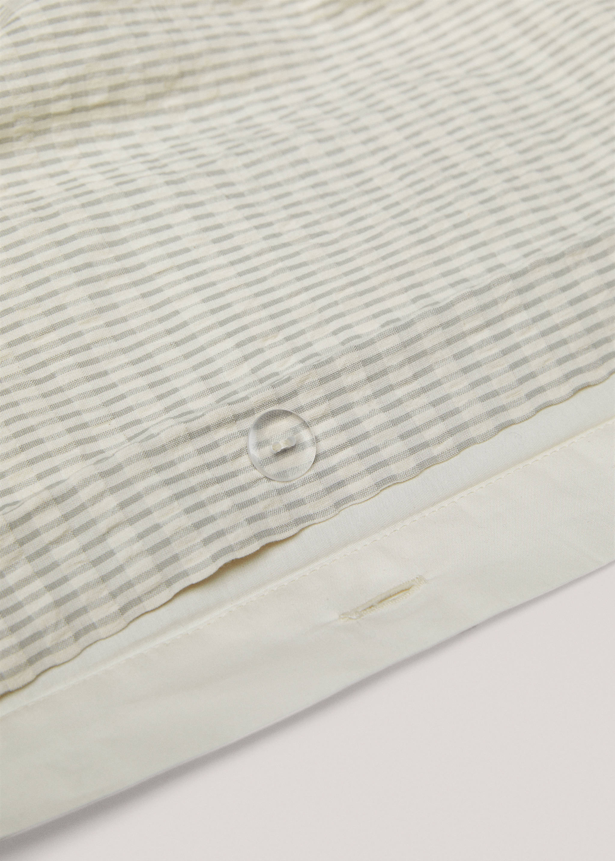 Seersucker duvet cover woven stripe for queen bed - Details of the article 1