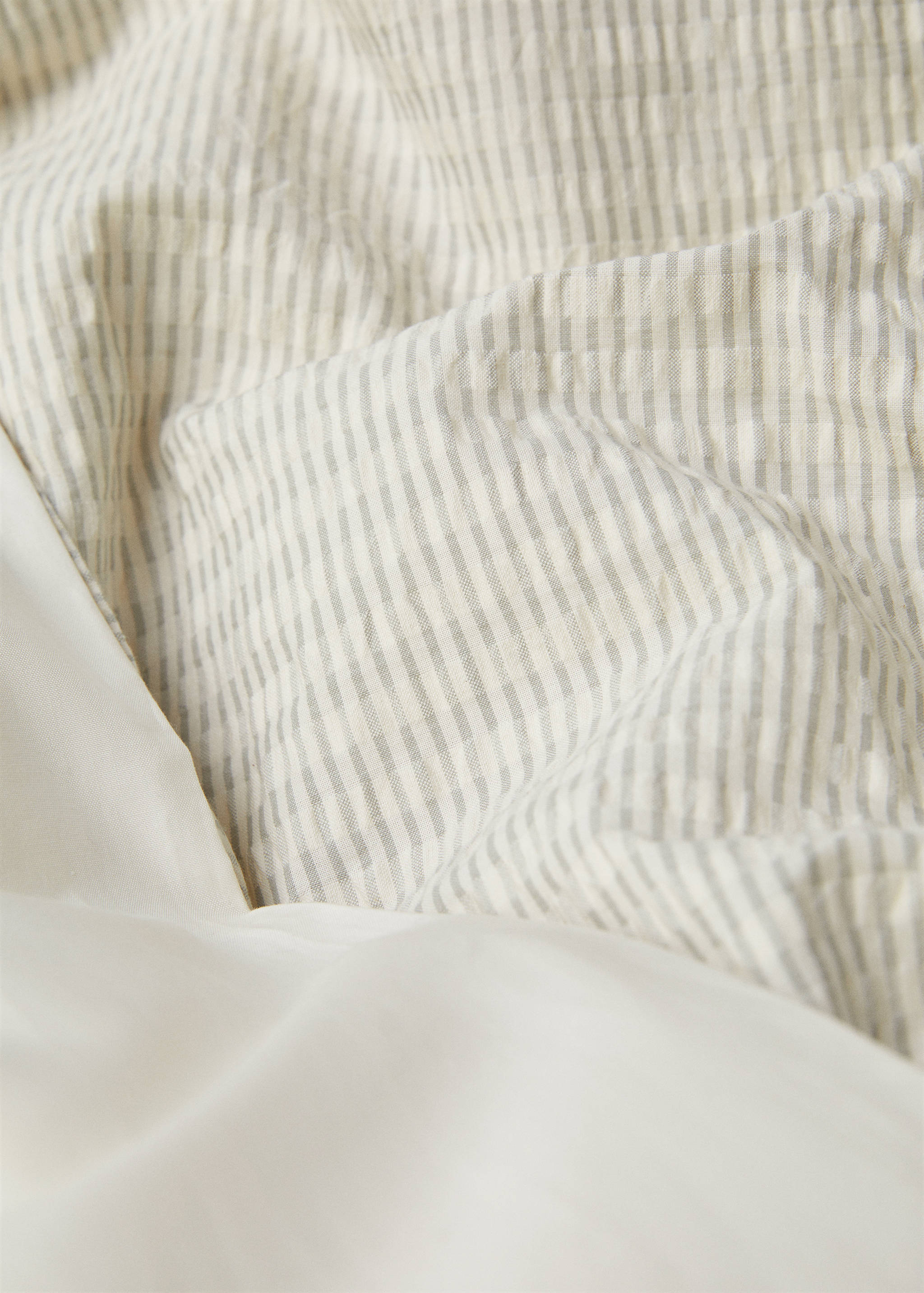 Seersucker duvet cover woven stripe for queen bed - Details of the article 2
