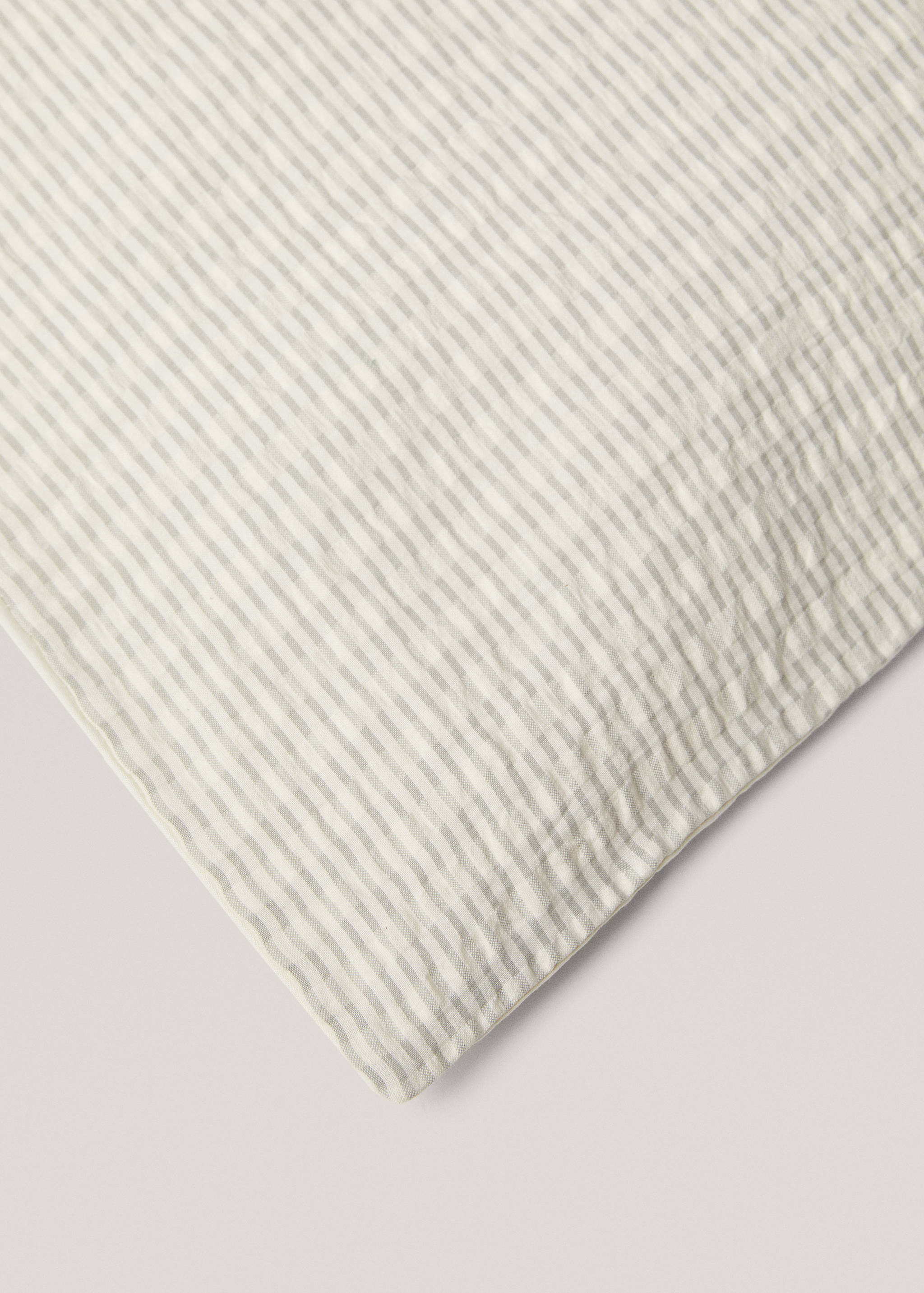 Seersucker duvet cover woven stripe for queen bed - Details of the article 3