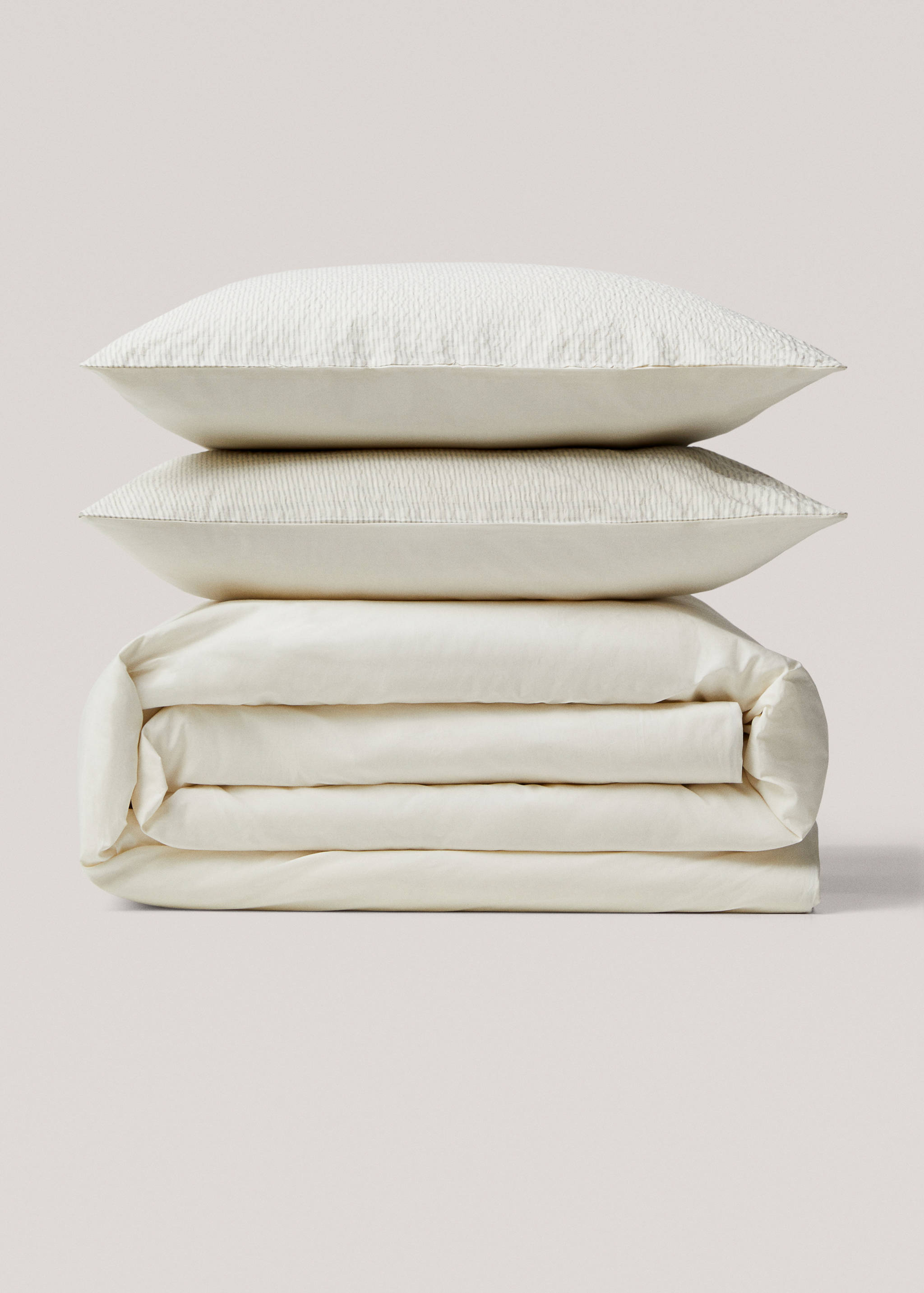 Seersucker duvet cover woven stripe for queen bed - Details of the article 4