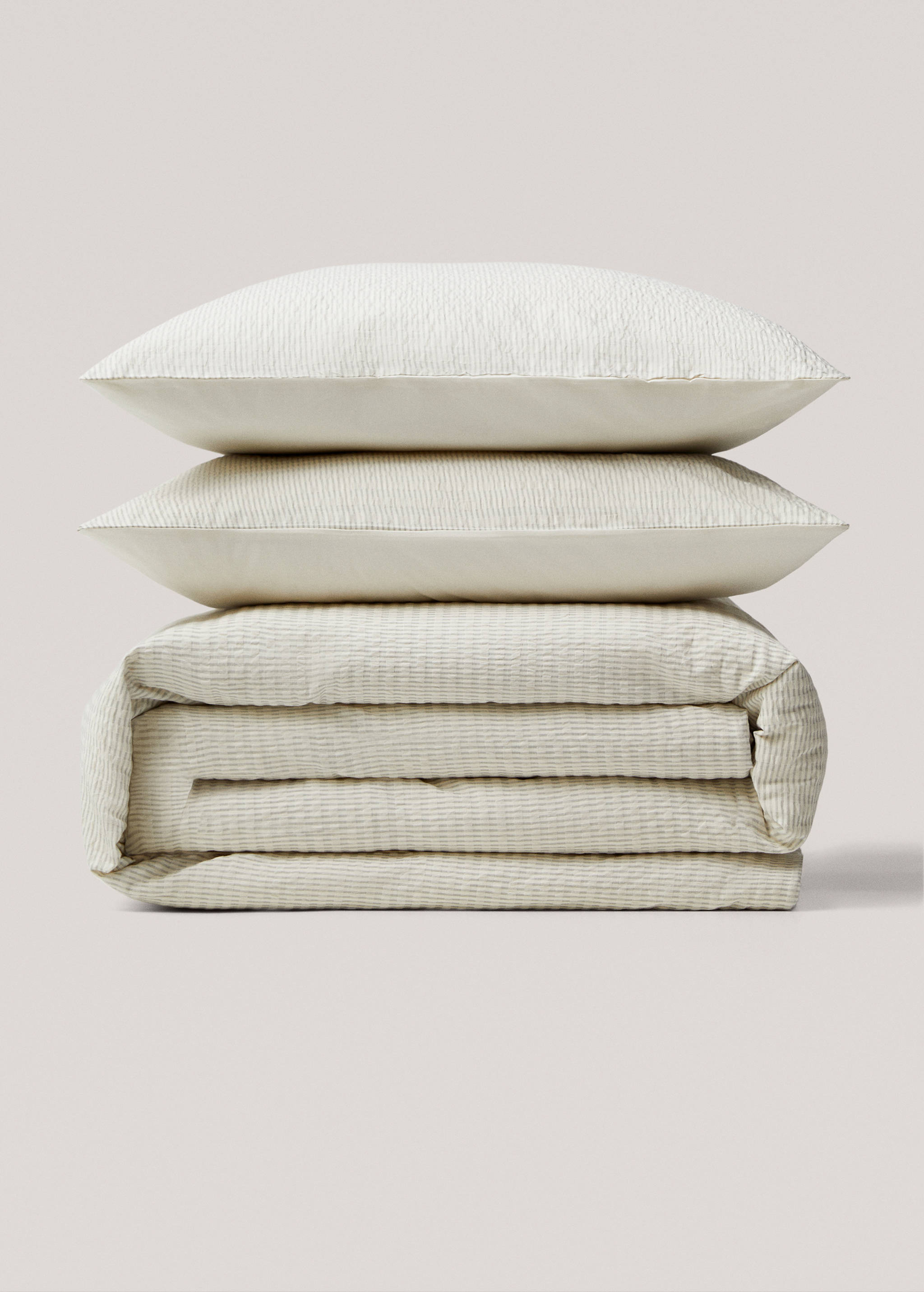 Seersucker duvet cover woven stripe for queen bed - Article without model