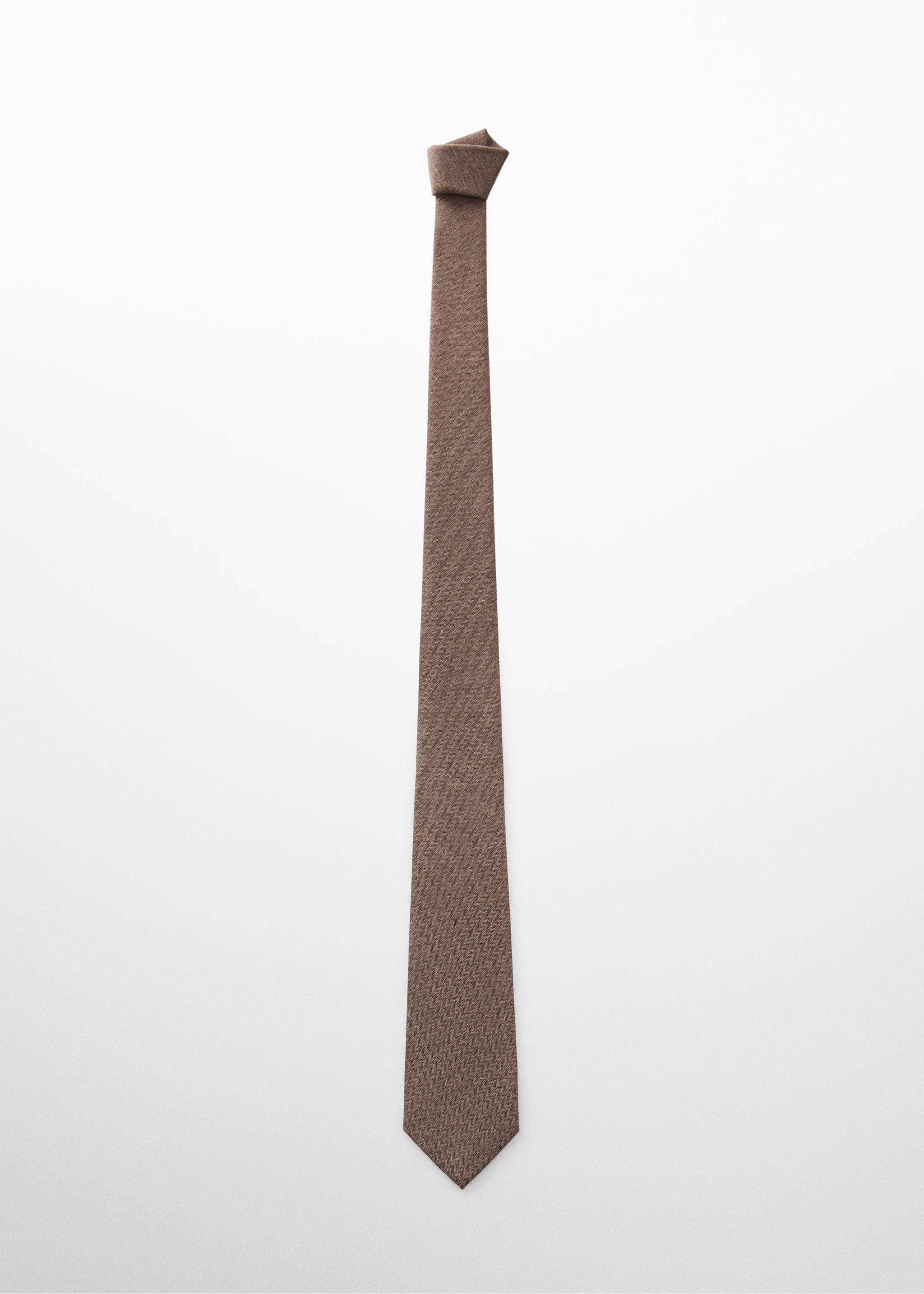 Herringbone mulberry silk tie - Article without model, Brown. Ref: 67026033-00.