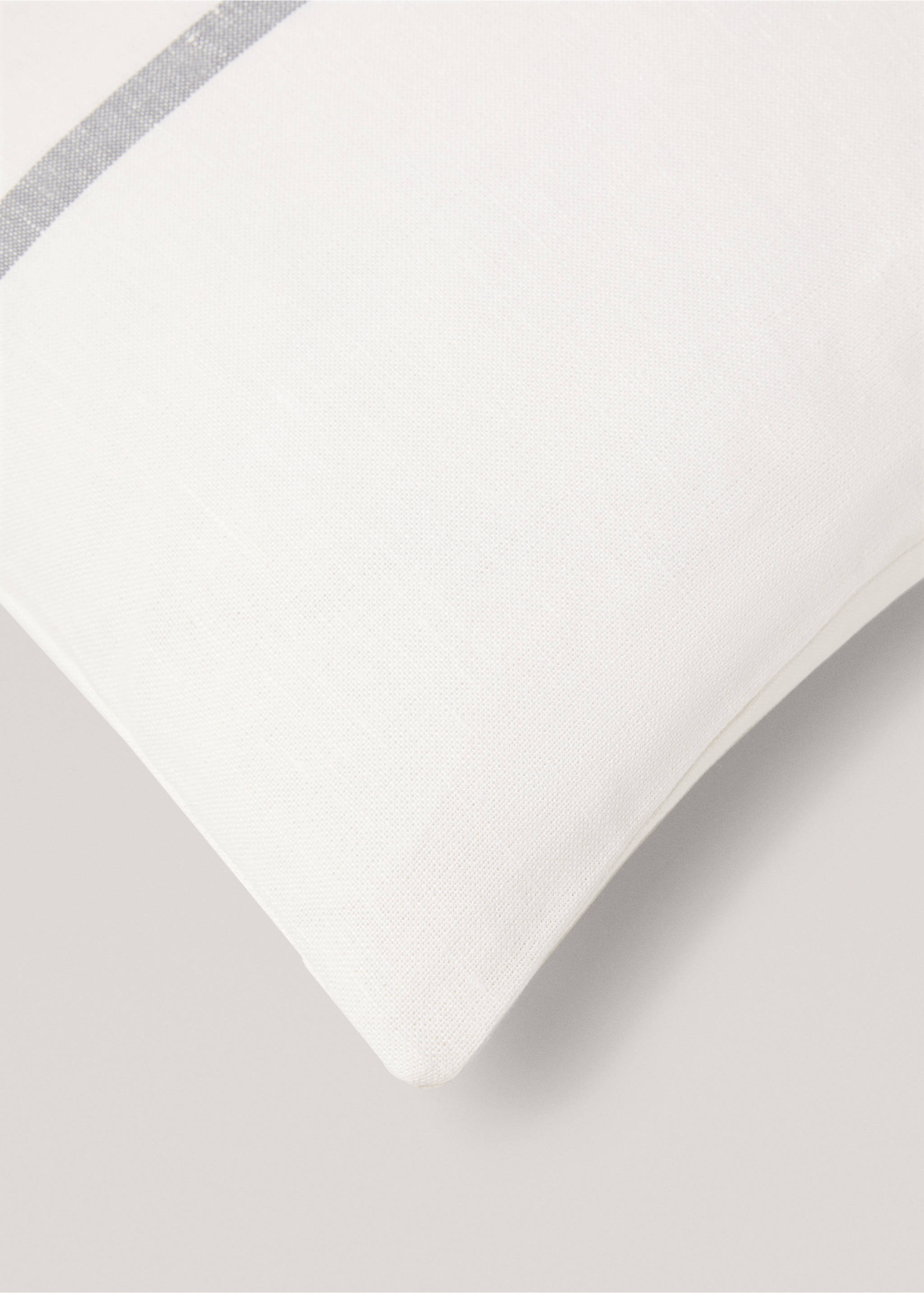 Housse de coussin lin coton rayure imprimée 50x75 cm - Détail de l'article 4, Blanc cassé. Ref: 67026035-00.