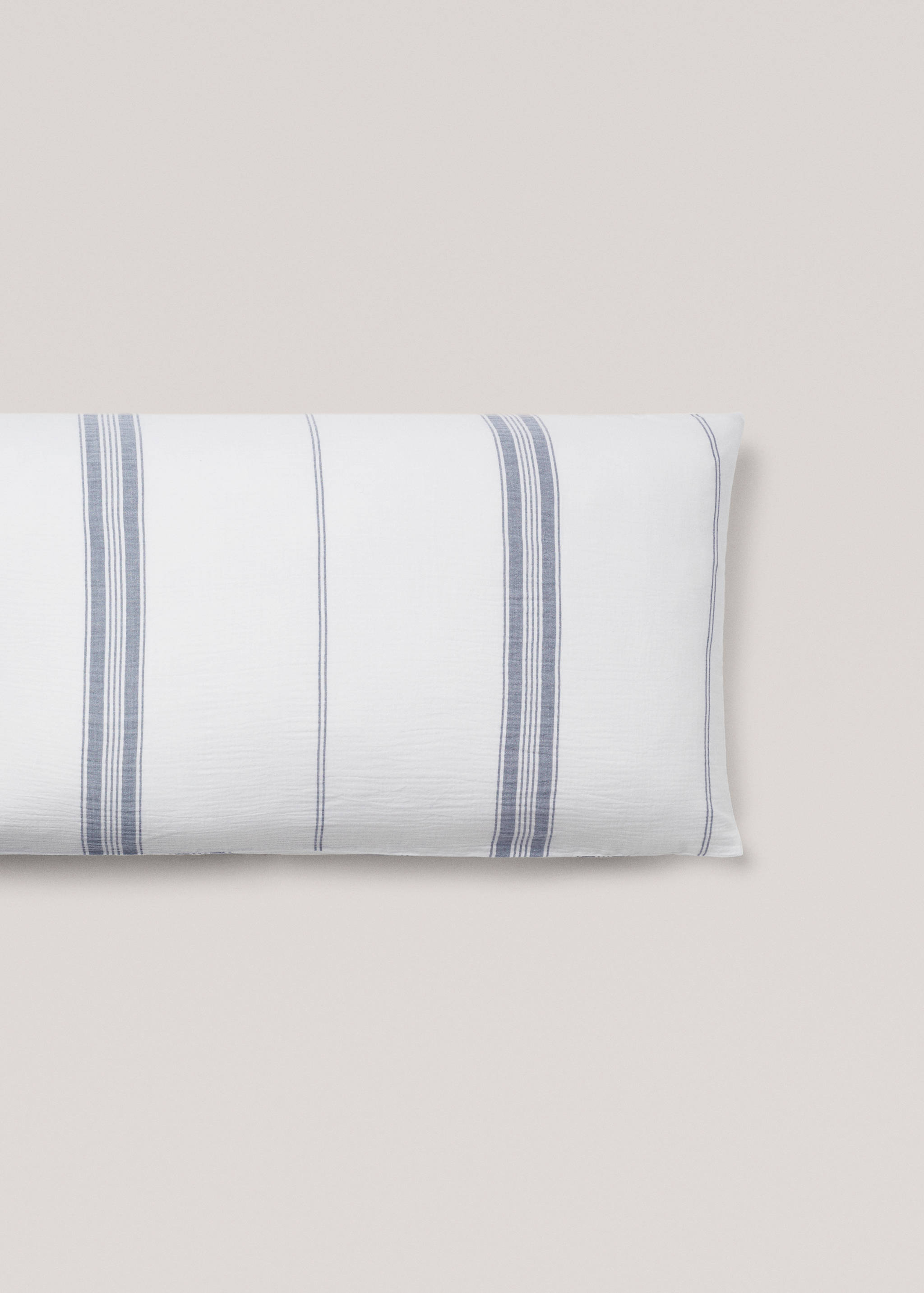 Striped textured cotton pillowcase 45x110cm - Article without model
