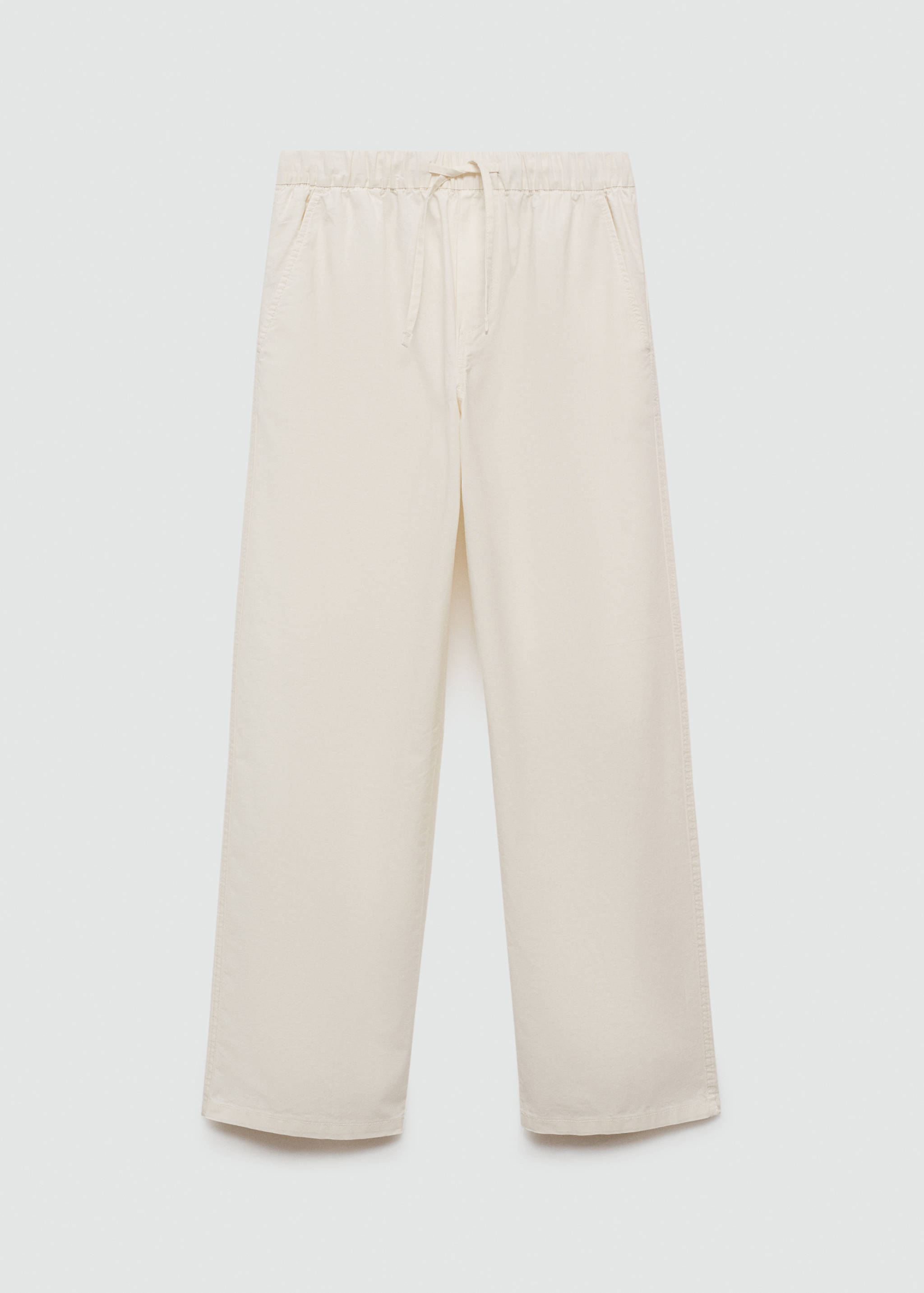 Straight linen-blend trousers - Article without model