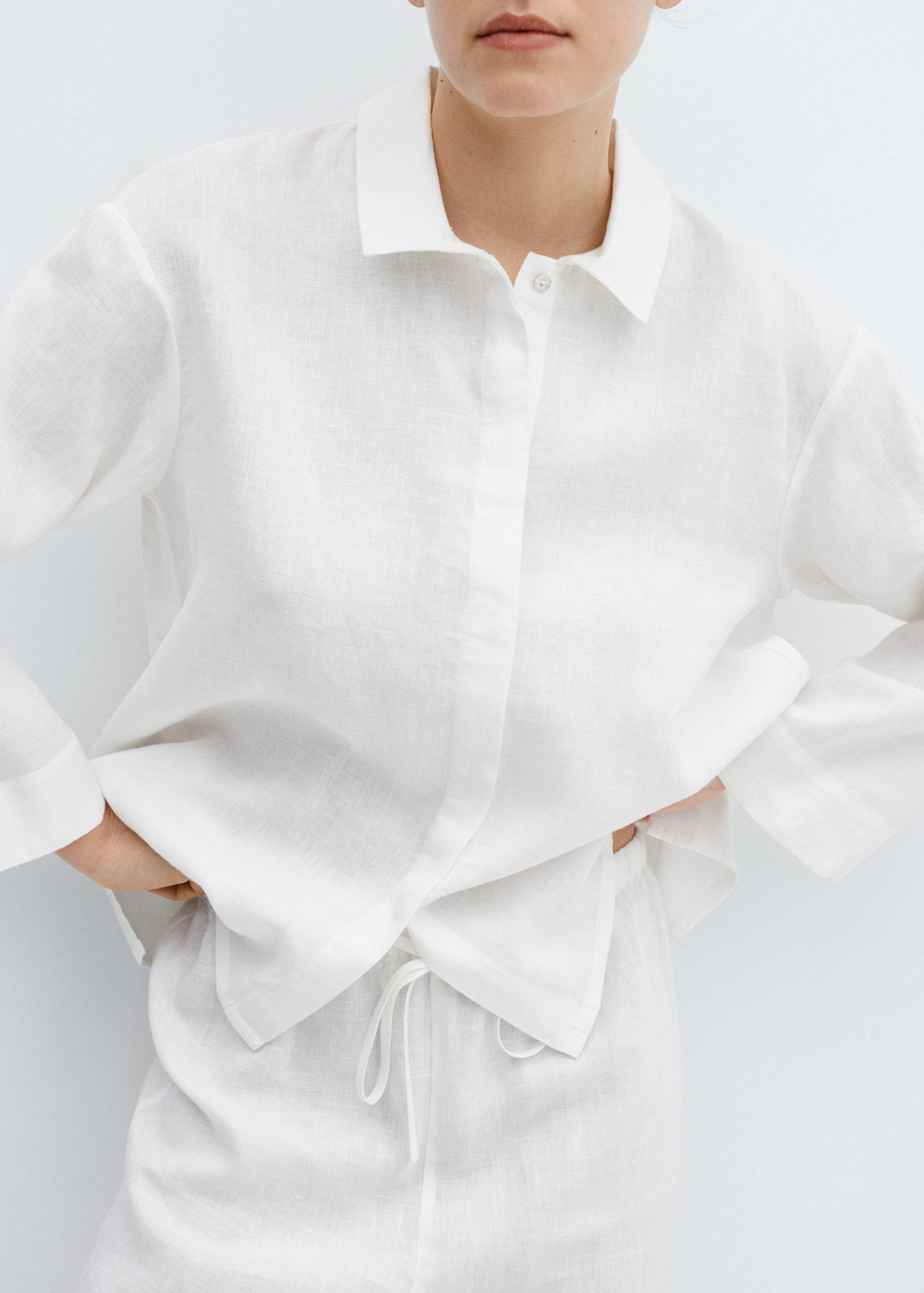 Pyjamahemd aus 100 % Leinen - Detail des Artikels 6