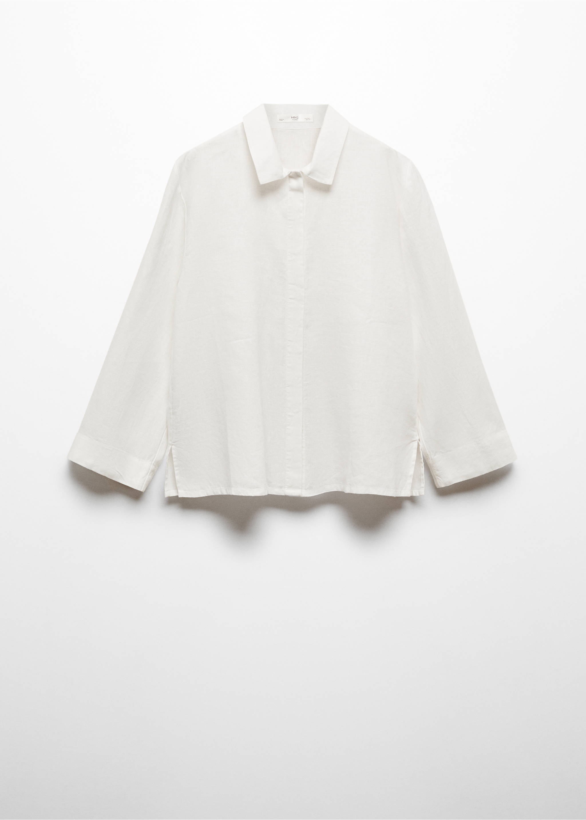 Pyjamahemd aus 100 % Leinen - Artikel ohne Model, Weiß. Ref: 67026043-00.