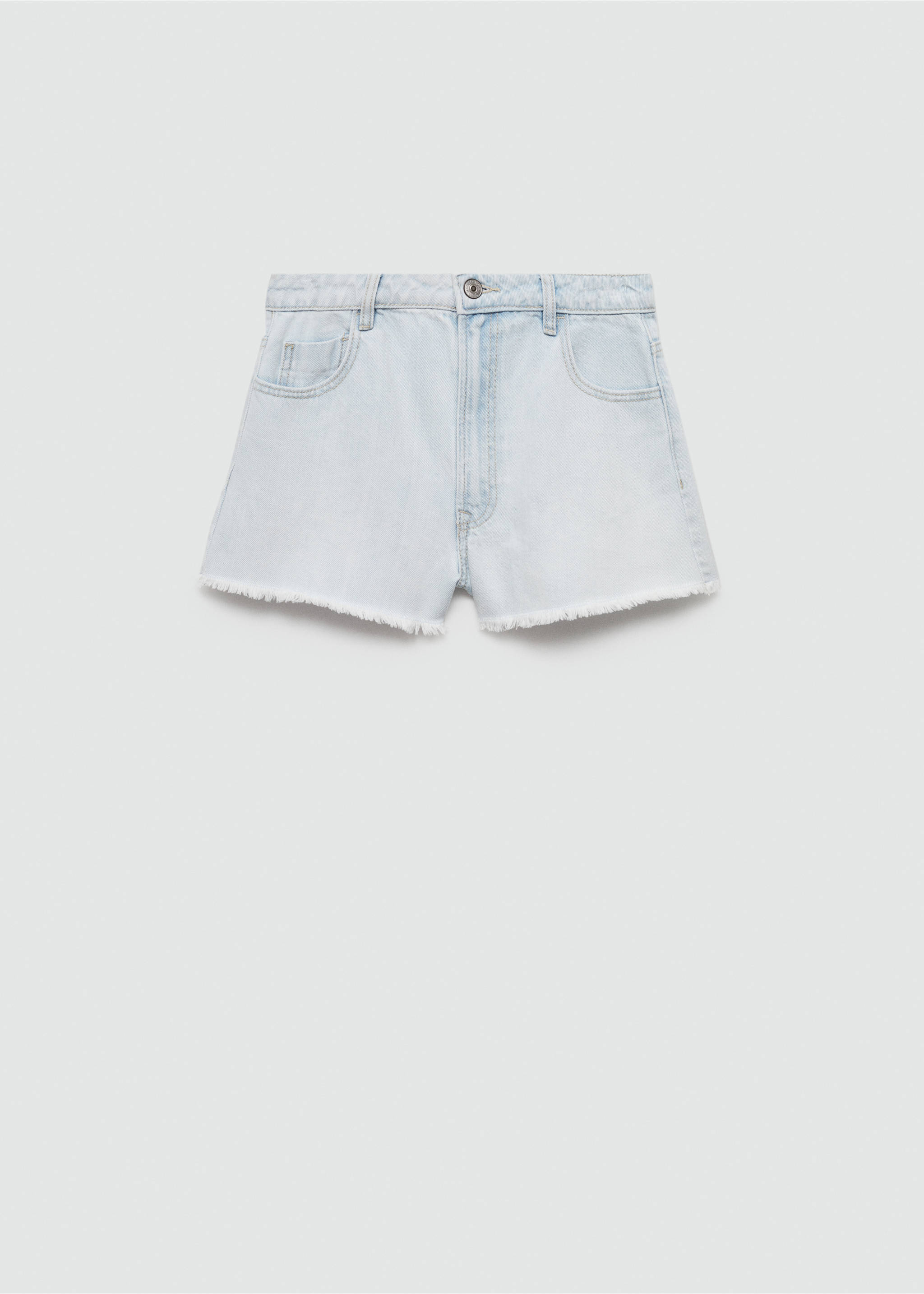 Frayed denim shorts - Article without model, Bleach Blue. Ref: 67026047-00.
