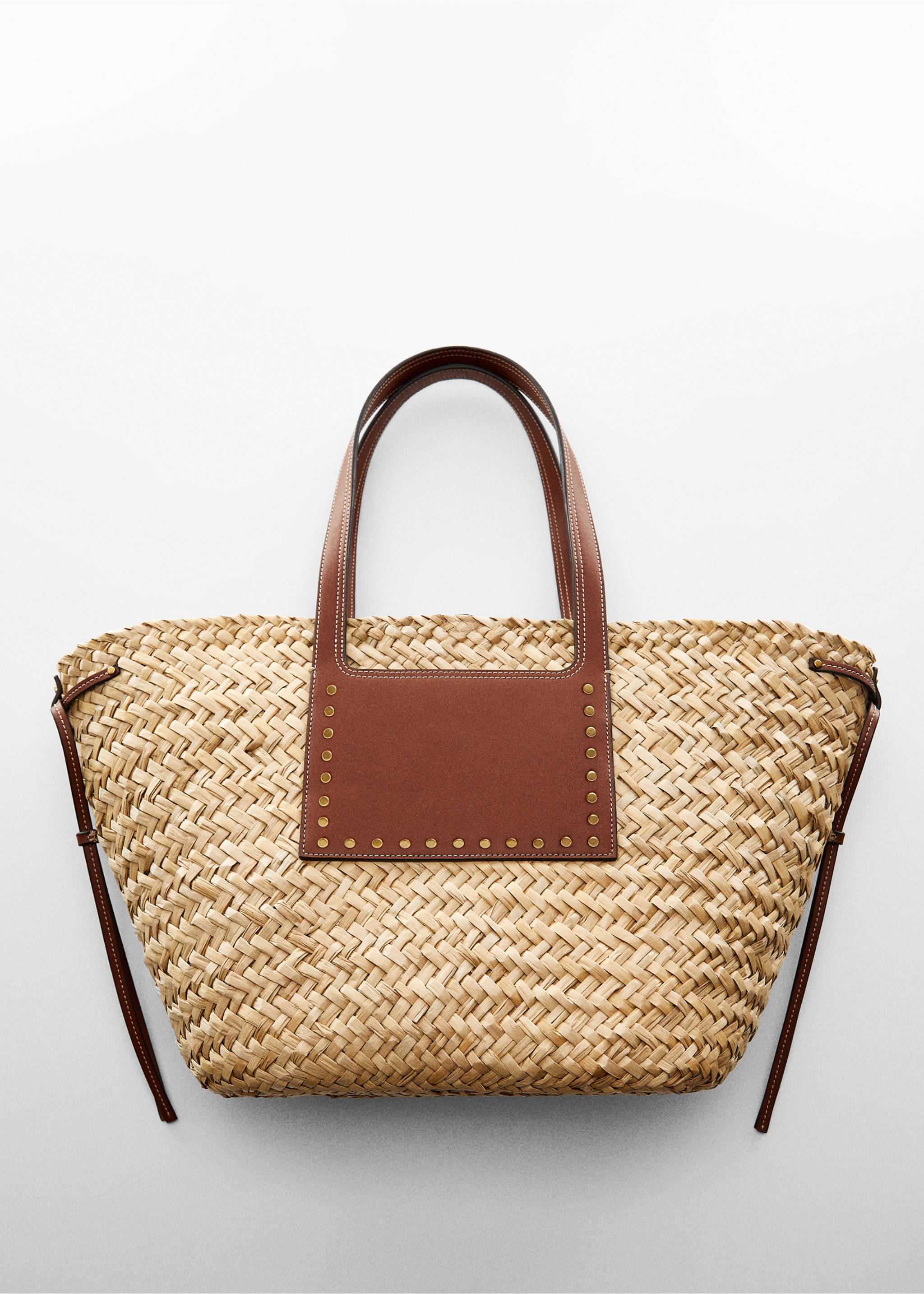 Double strap basket bag - Details of the article 5, Leather. Ref: 67026317-00.