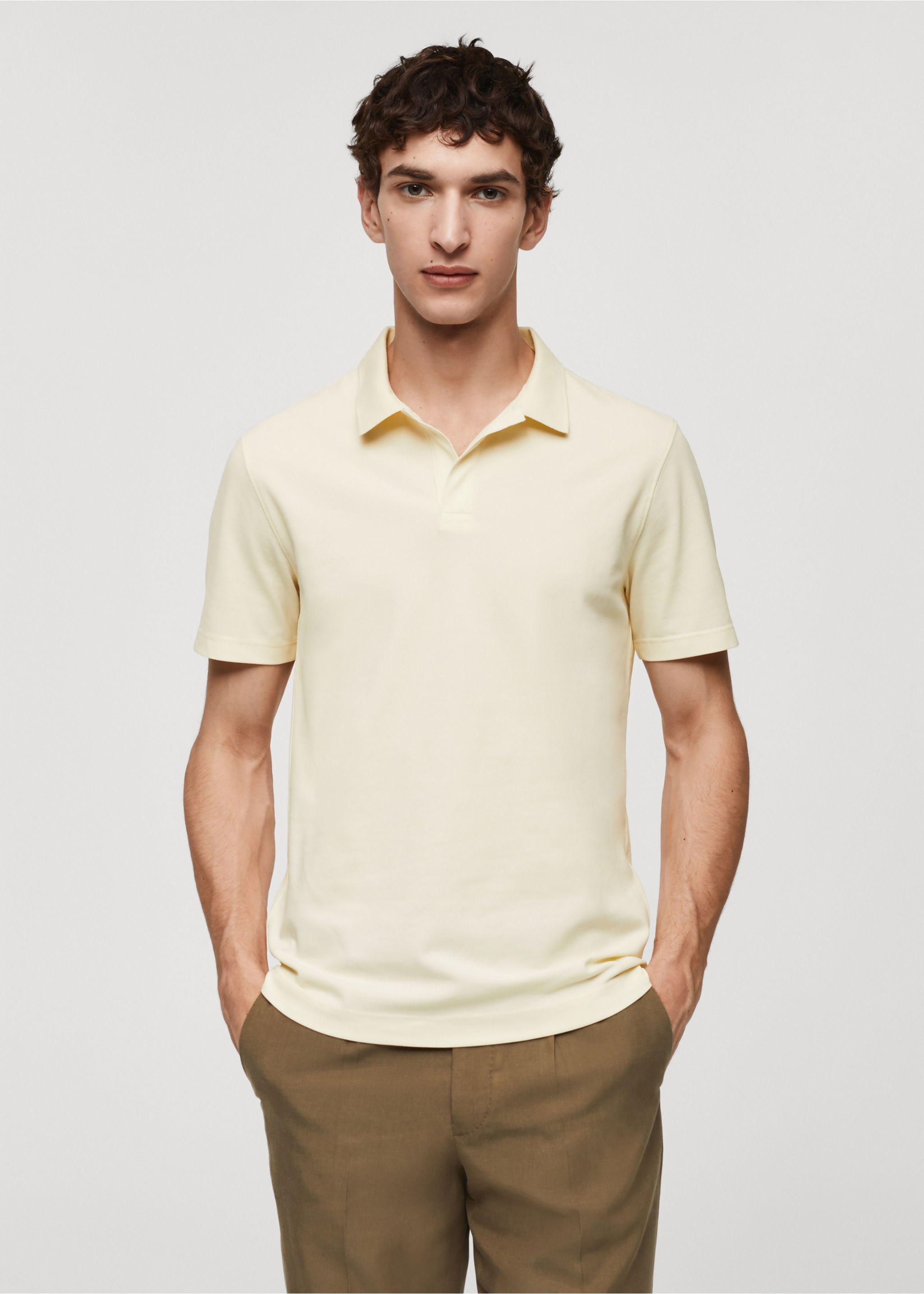 Cotton piqué polo shirt - Medium plane