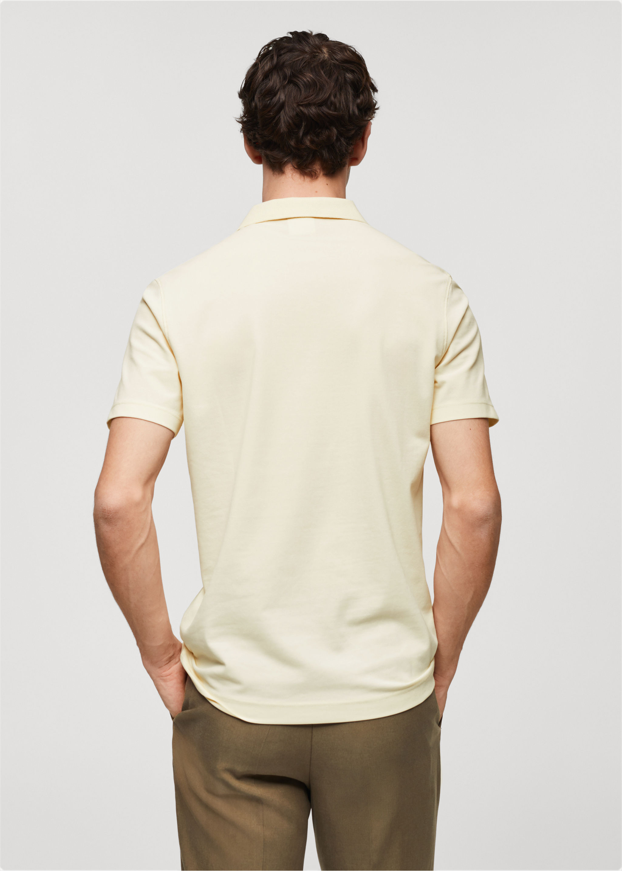 Cotton piqué polo shirt - Reverse of the article