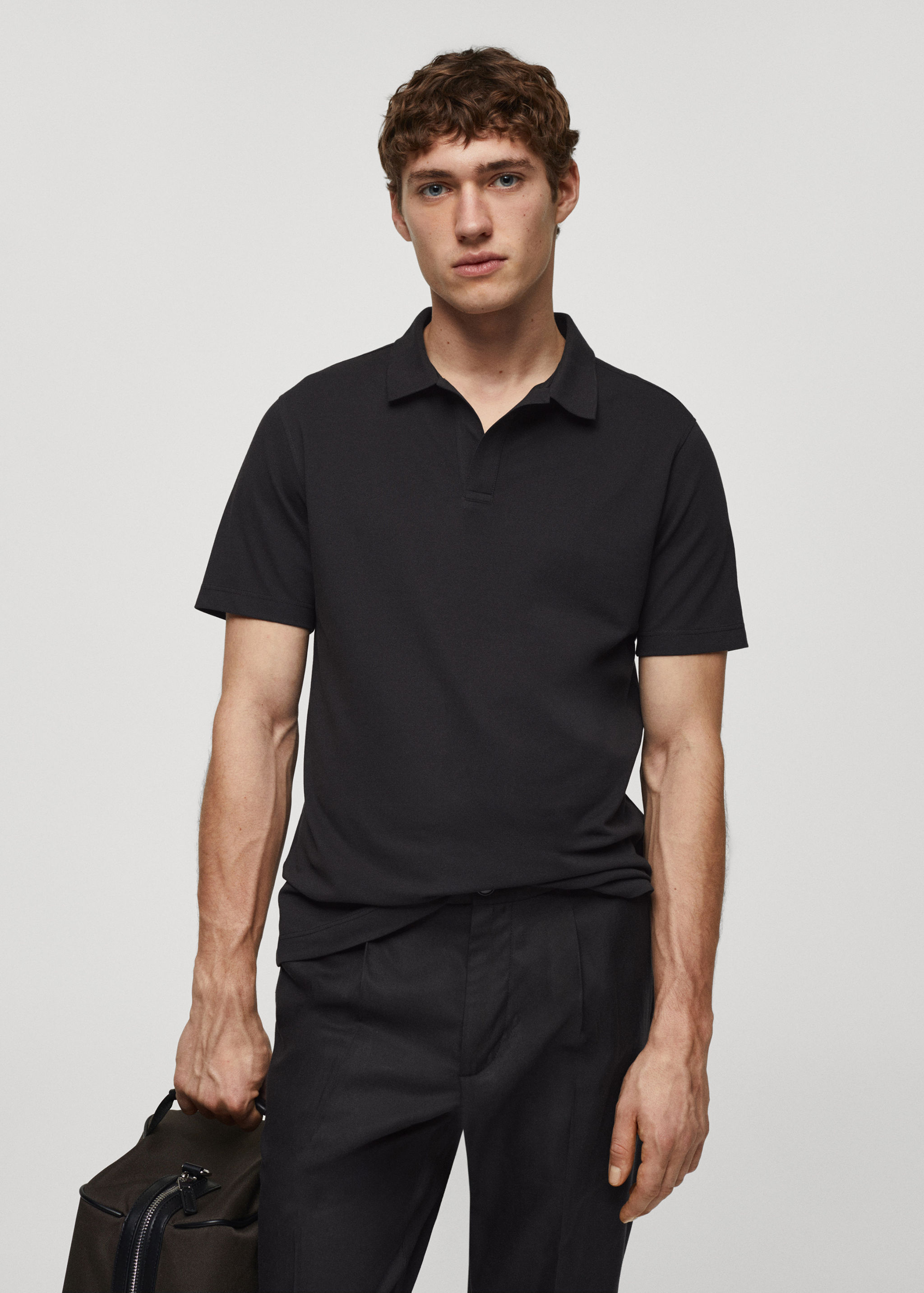 Cotton piqué polo shirt - Medium plane