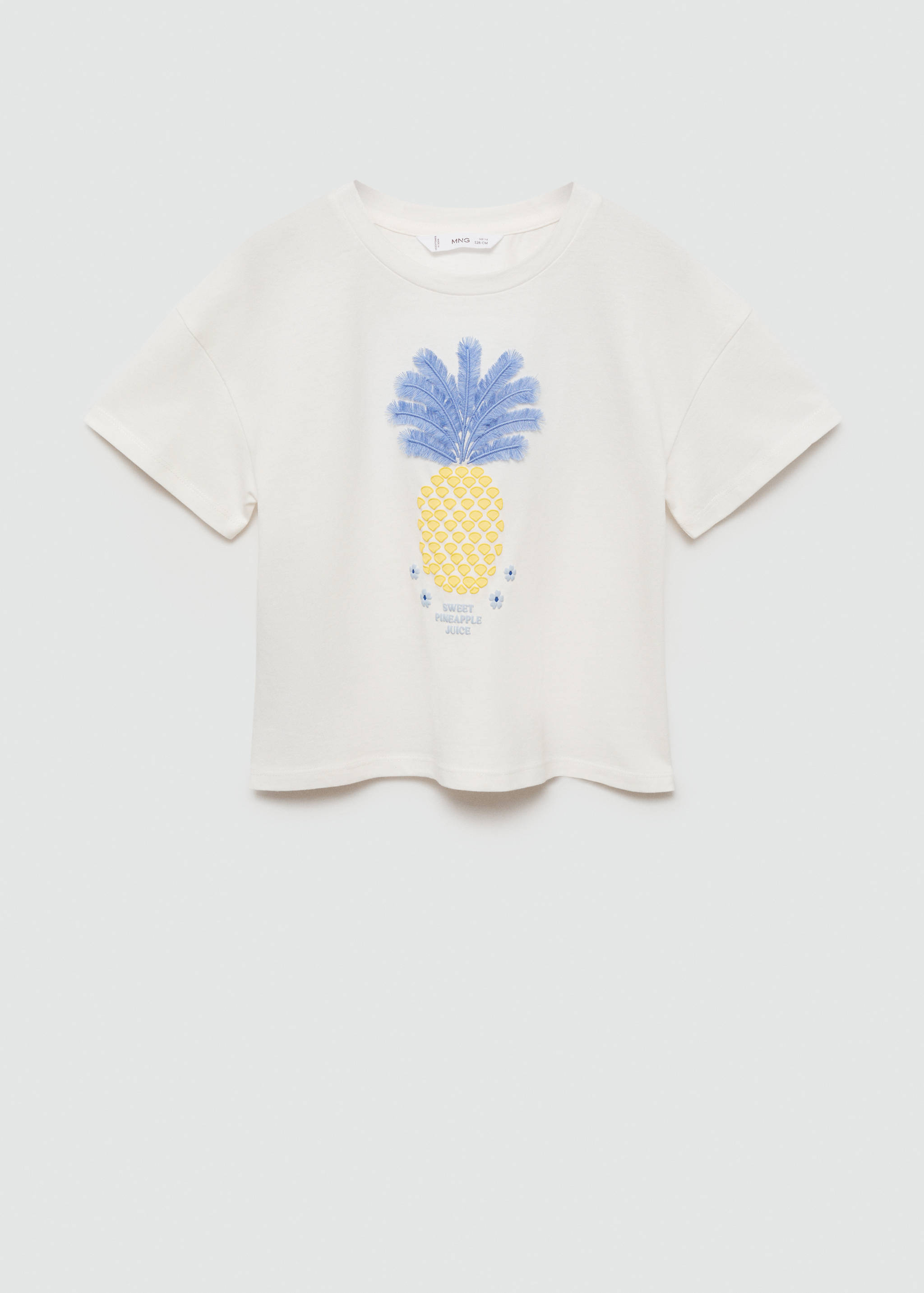 Pineapple embossed cotton t-shirt - Article without model