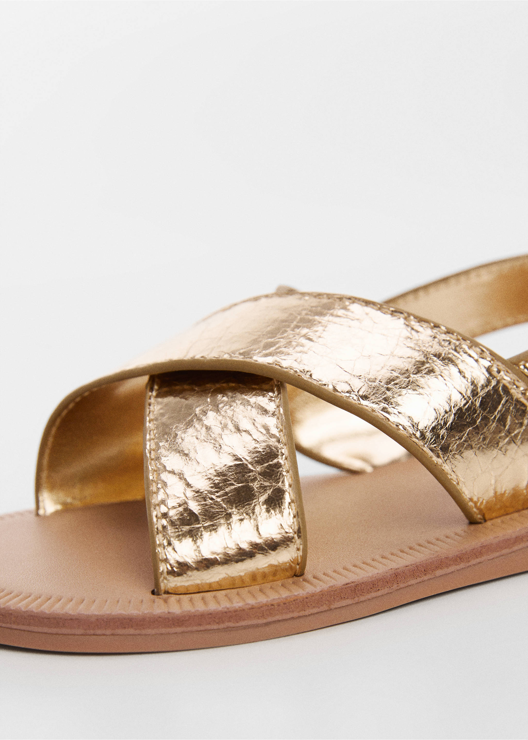 Metallic sandalen met bandjes - Detail van het artikel 2, Goud. Ref: 67026326-00.