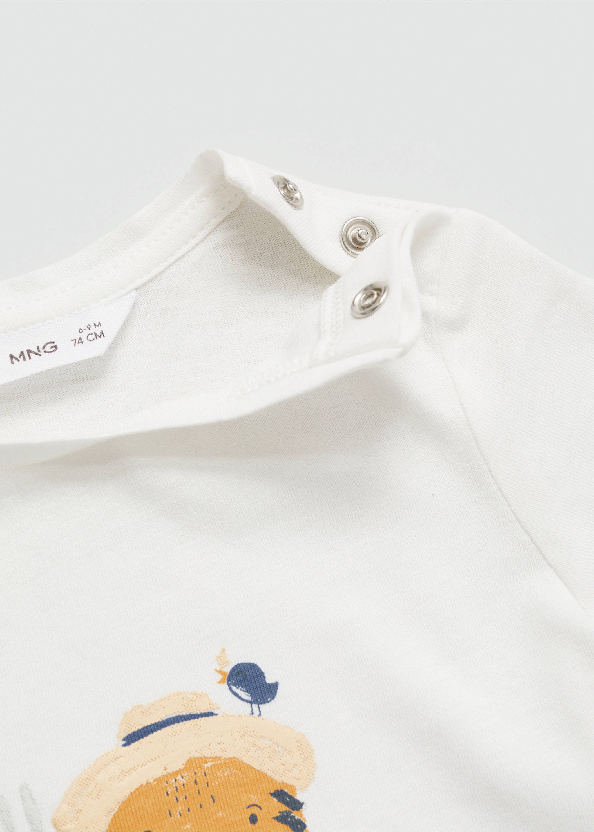 Baumwoll-T-Shirt mit Motiv - Detail des Artikels 8, Cremeweiß. Ref: 67026334-00.