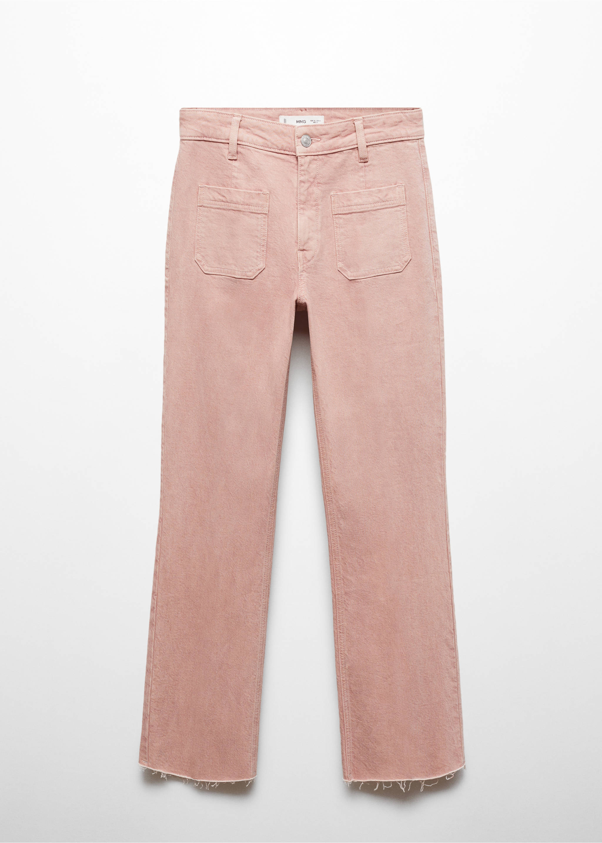 Flared cropped jeans with pockets - Article without model, Pink. Ref: 67026336-00.