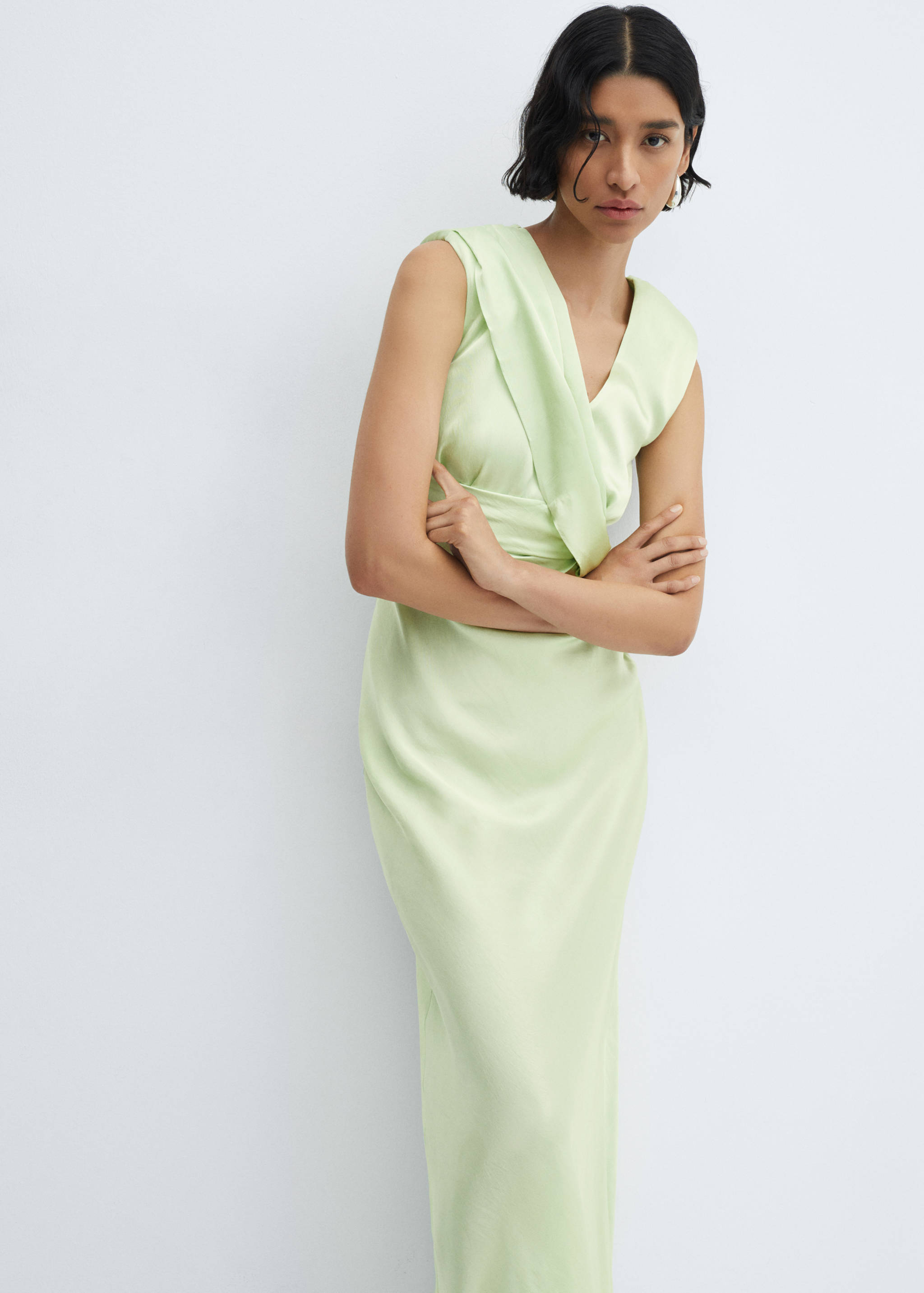 Wrapped satin dress - Medium plane