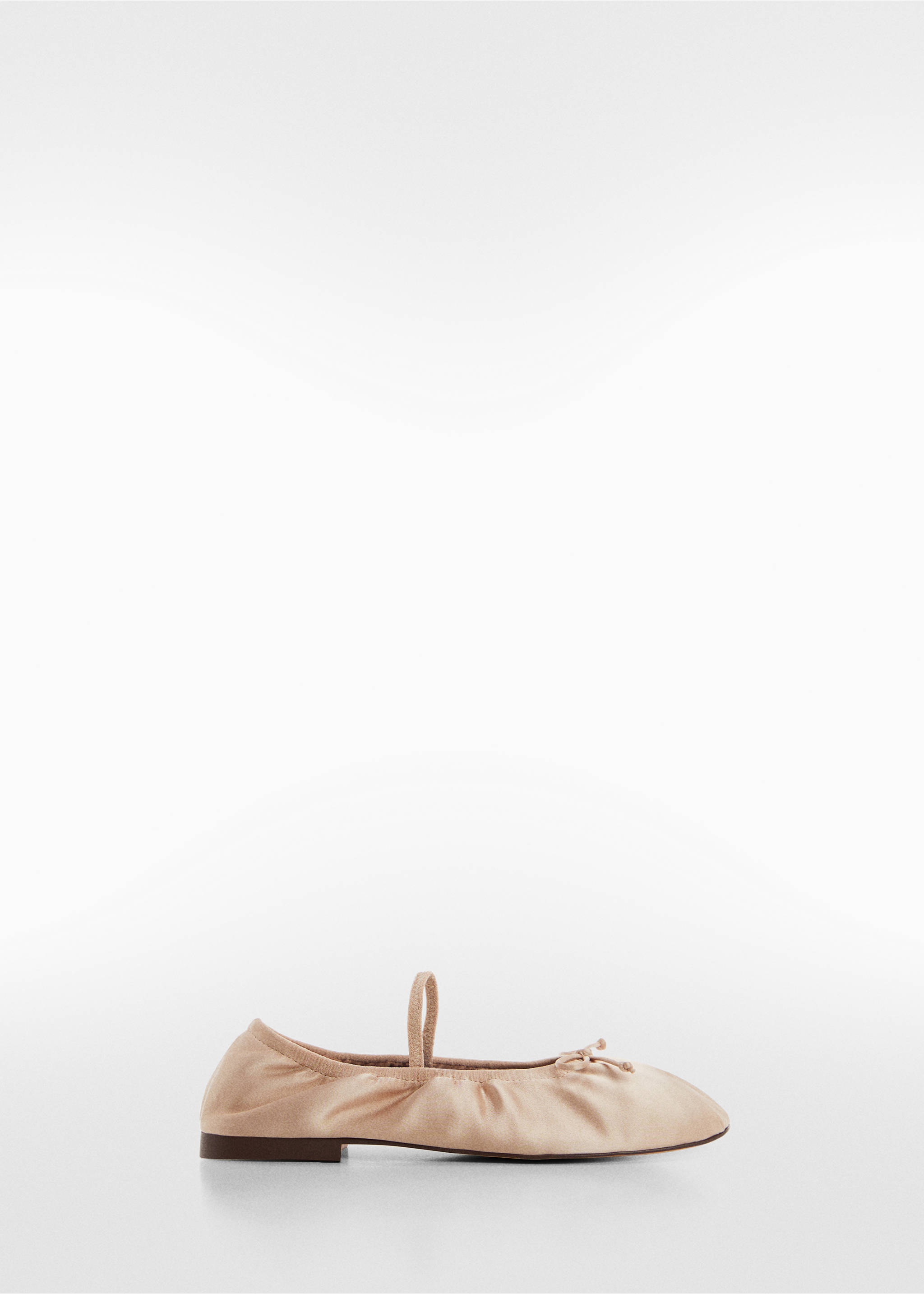 Elastic satin ballet flats - Article without model, Beige. Ref: 67026339-00.