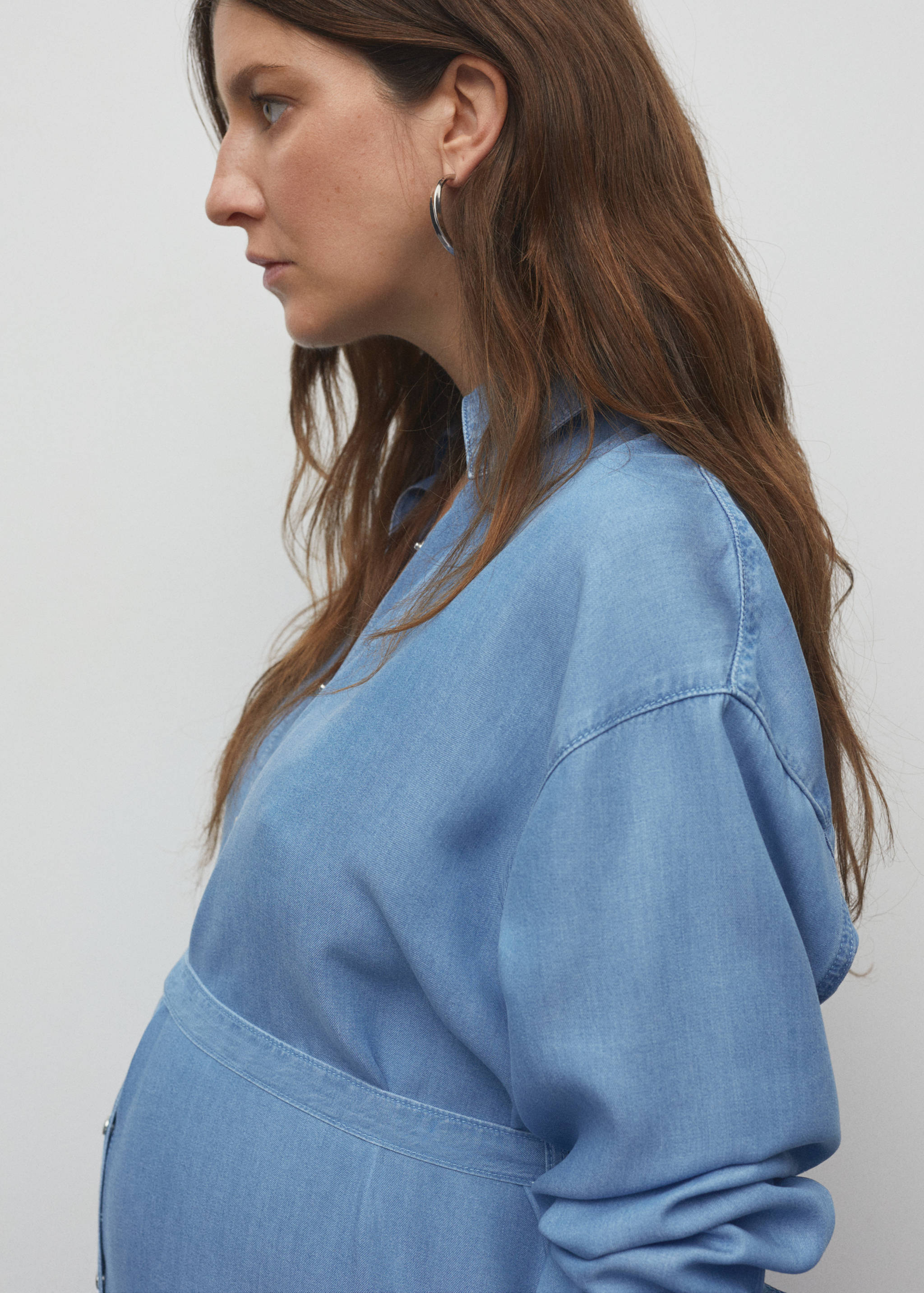 Rochie tip cămașă din denim - Detaliu al articolului 1