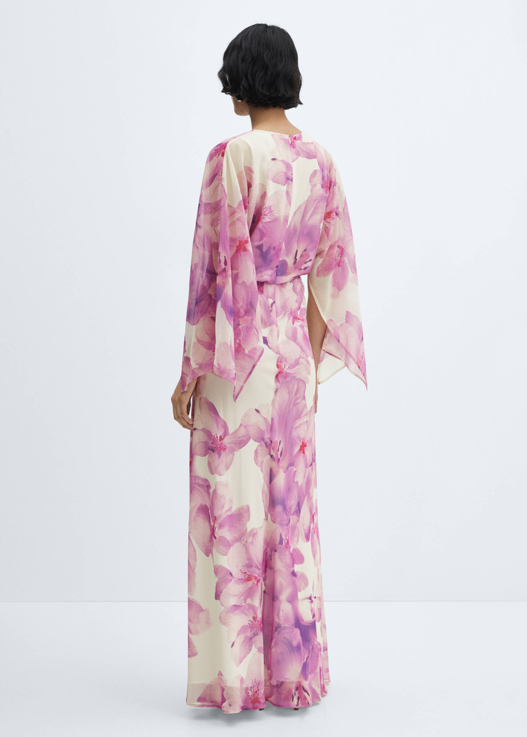 Φόρεμα φλοράλ κρουαζέ ντεκολτέ - Πίσω όψη προϊόντος