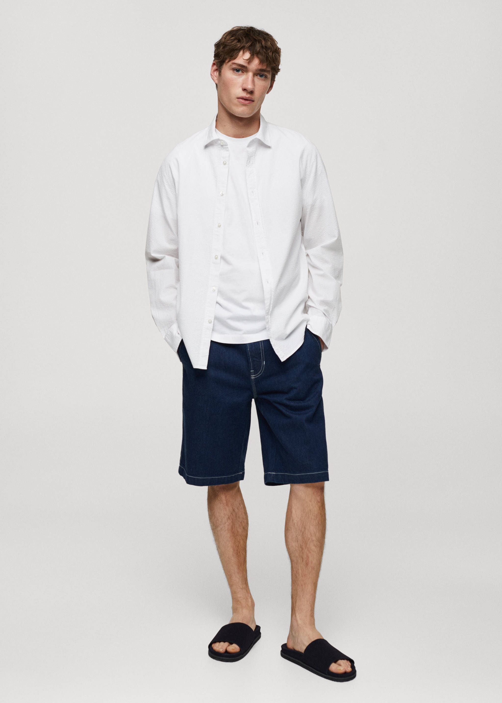 100% seersucker cotton shirt - General plane