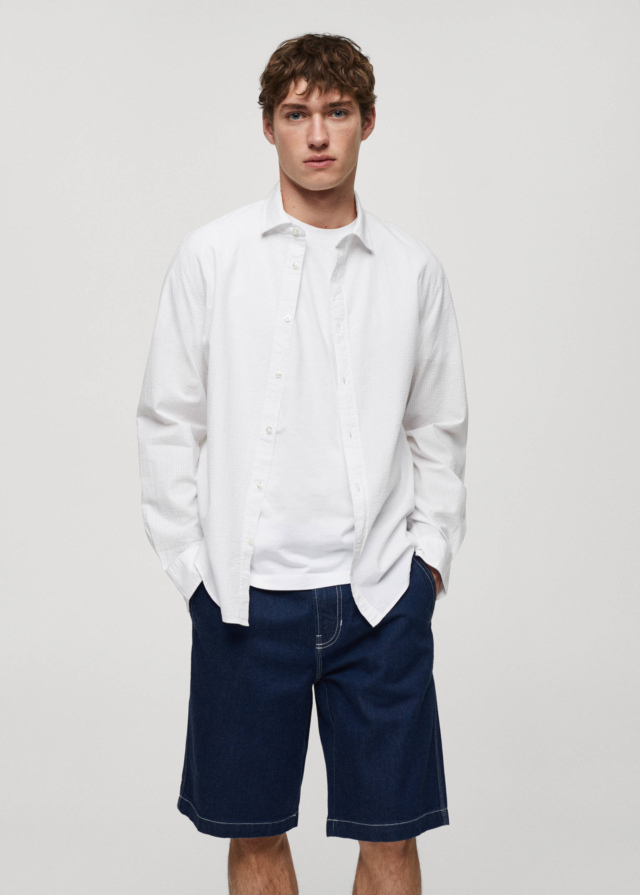 100% seersucker cotton shirt - Medium plane