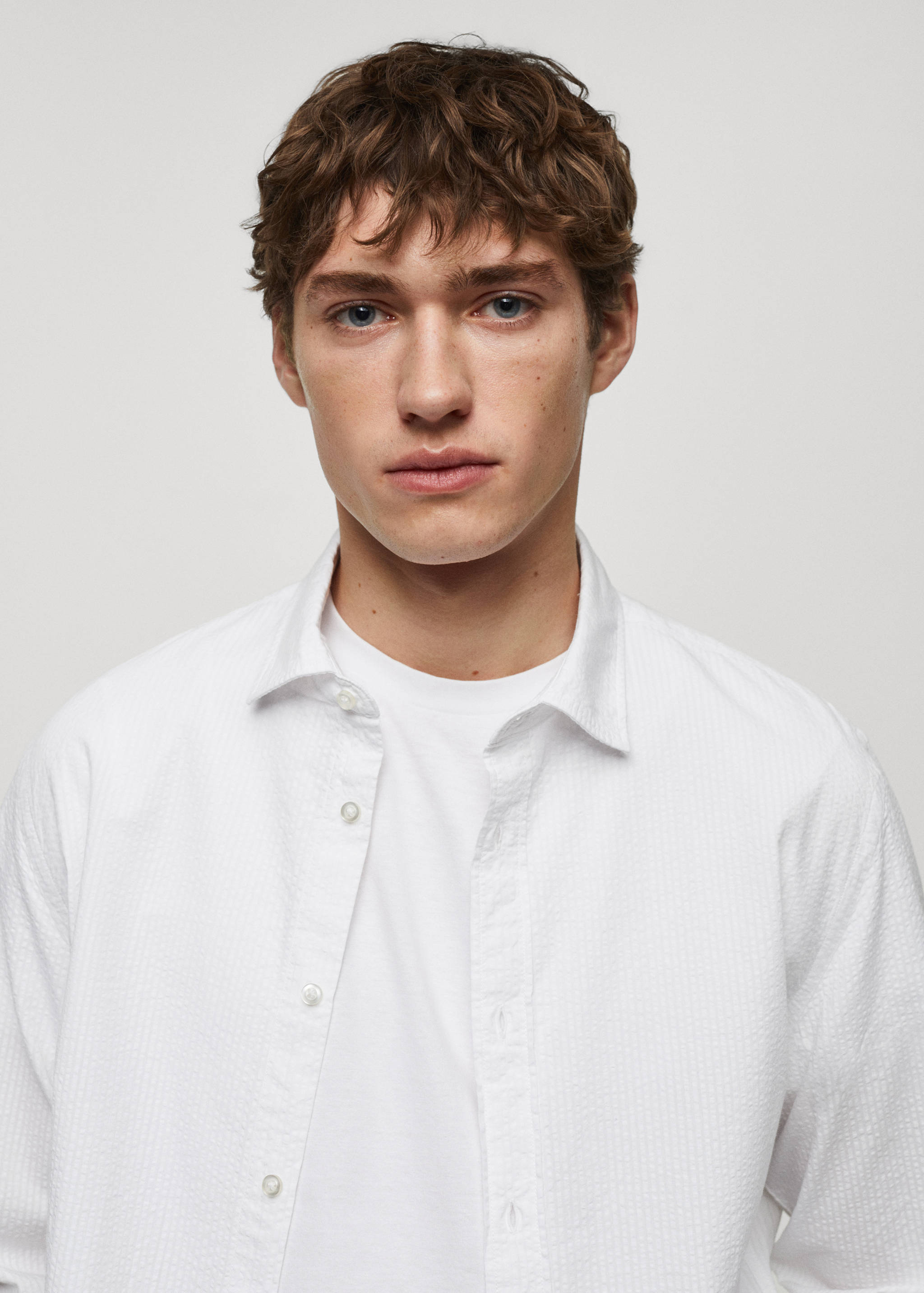 100% seersucker cotton shirt - Details of the article 1