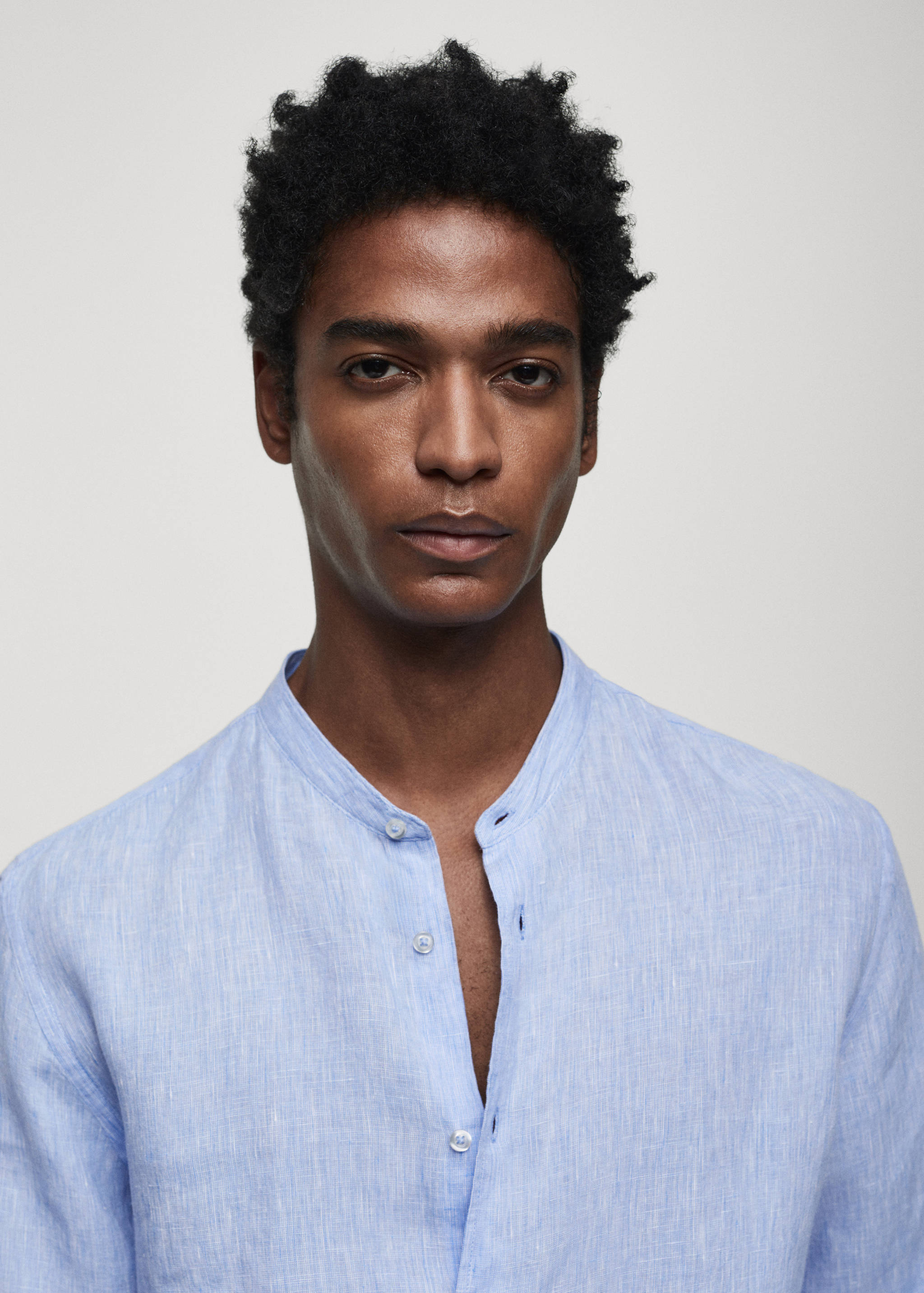 Hemd aus 100 % Leinen mit Mao-Kragen - Detail des Artikels 1