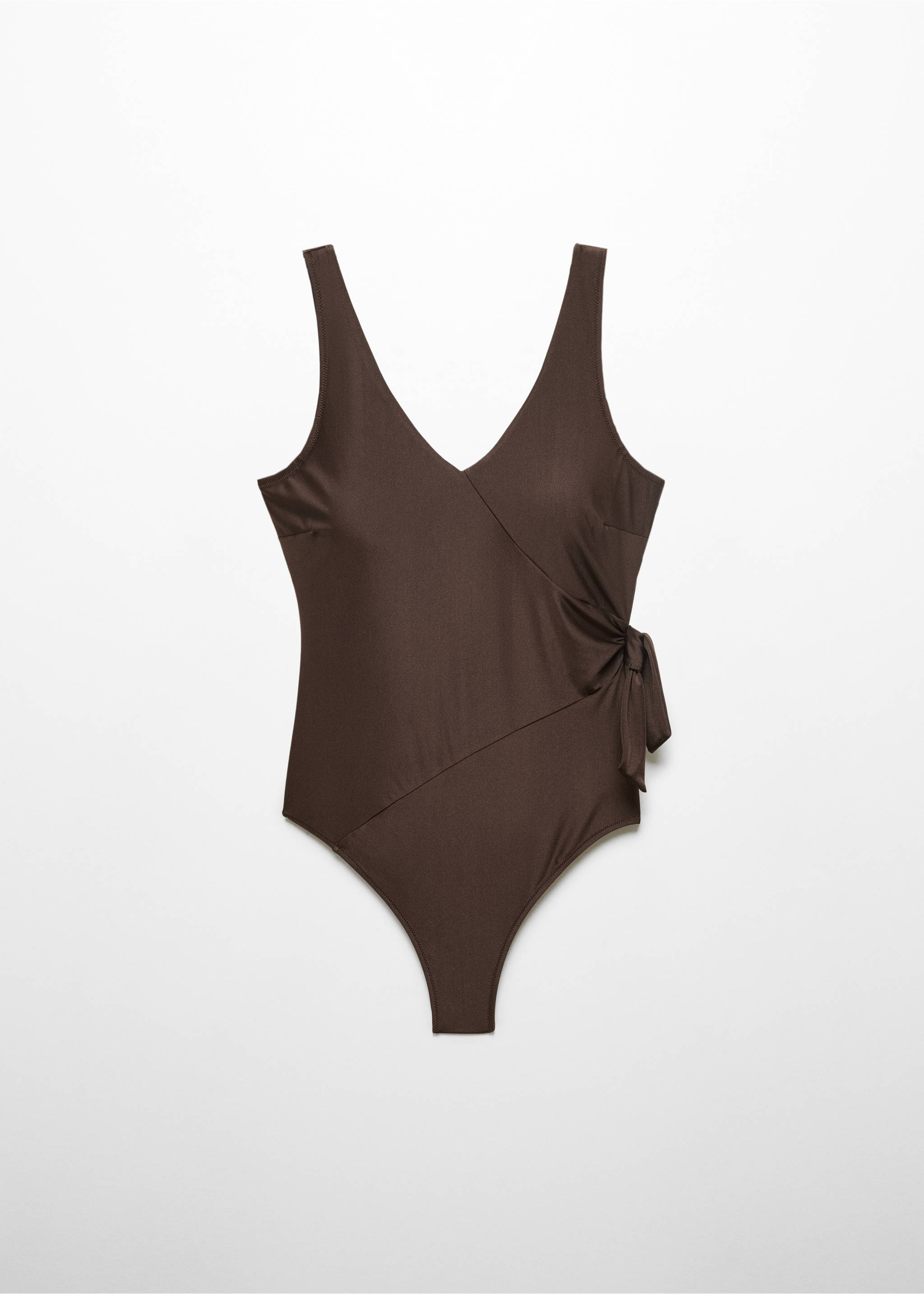 Swimsuit with side knot - Article without model, Chocolate. Ref: 67026736-00.