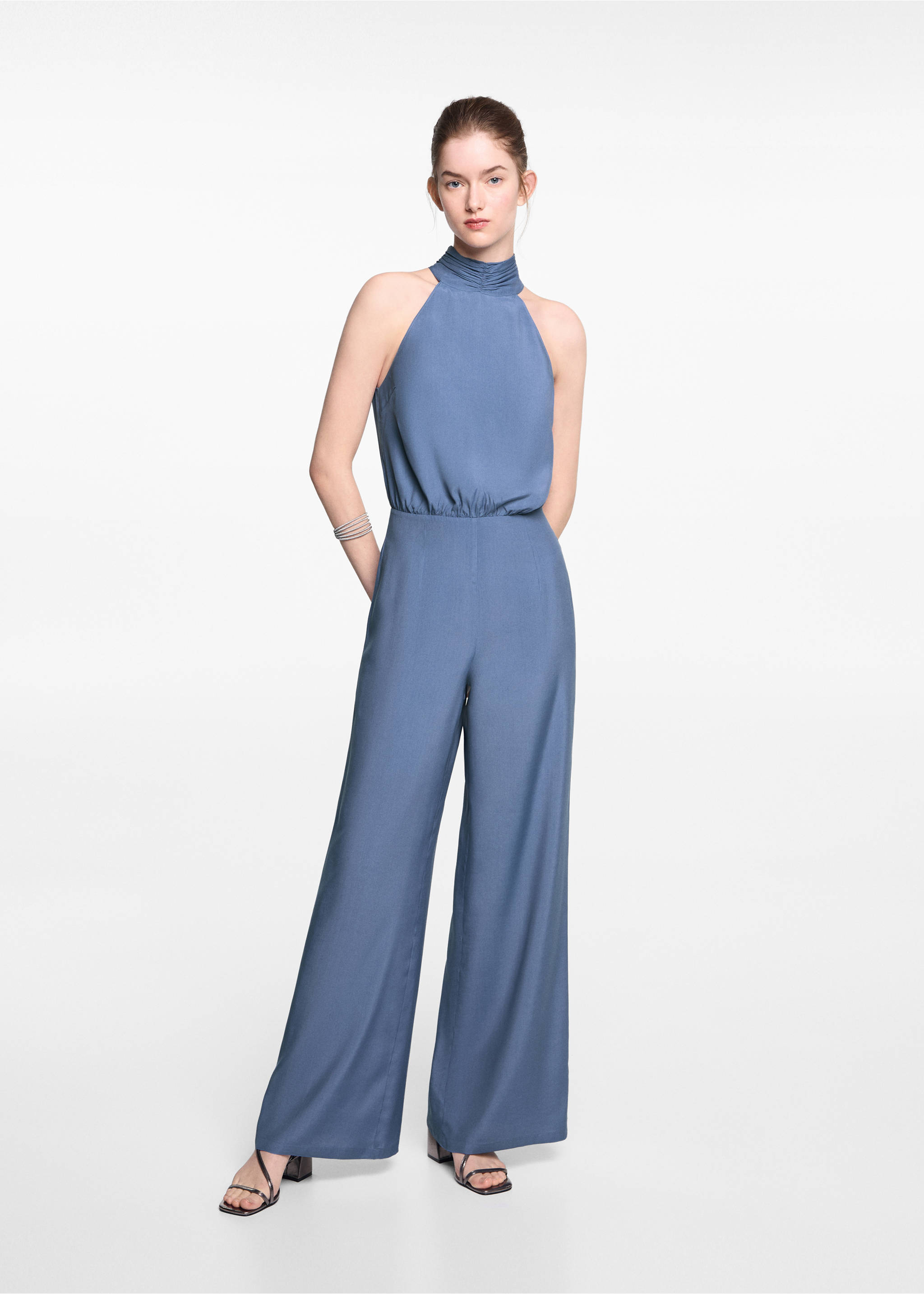 Halter long jumpsuit - General plane, Blue. Ref: 67026745-00.