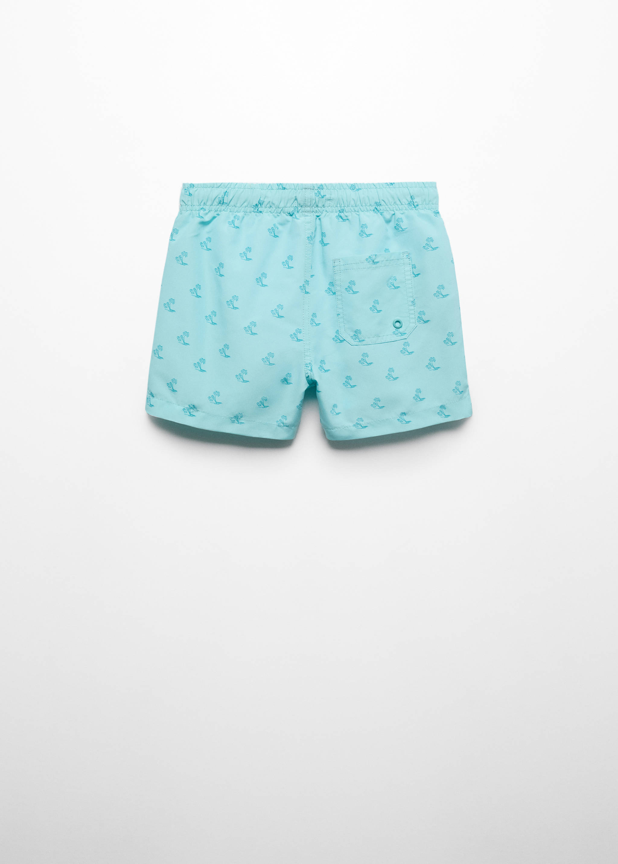 Palm trees print swimsuit trunks - Reverse of the article