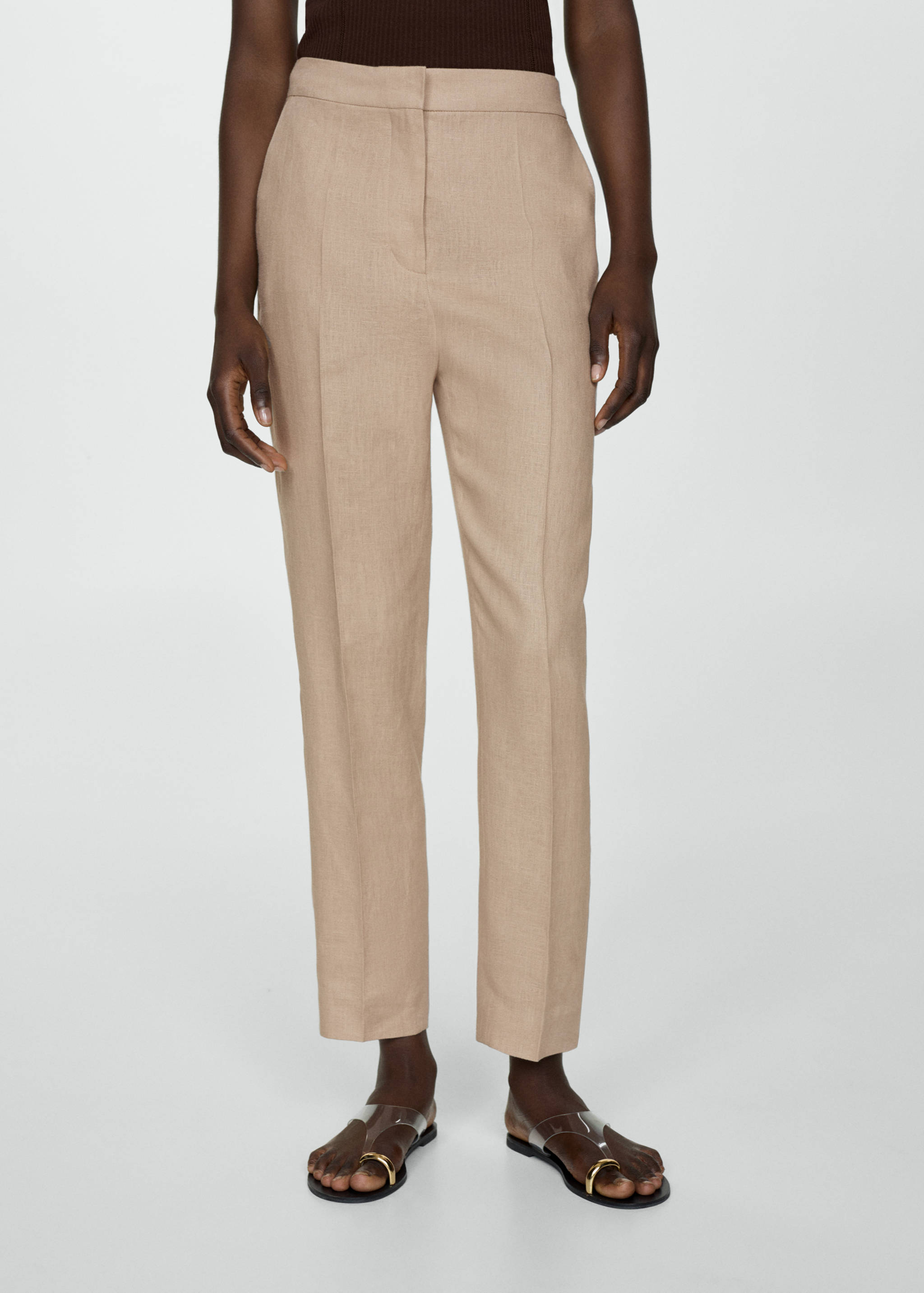 100% linen trousers - Medium plane