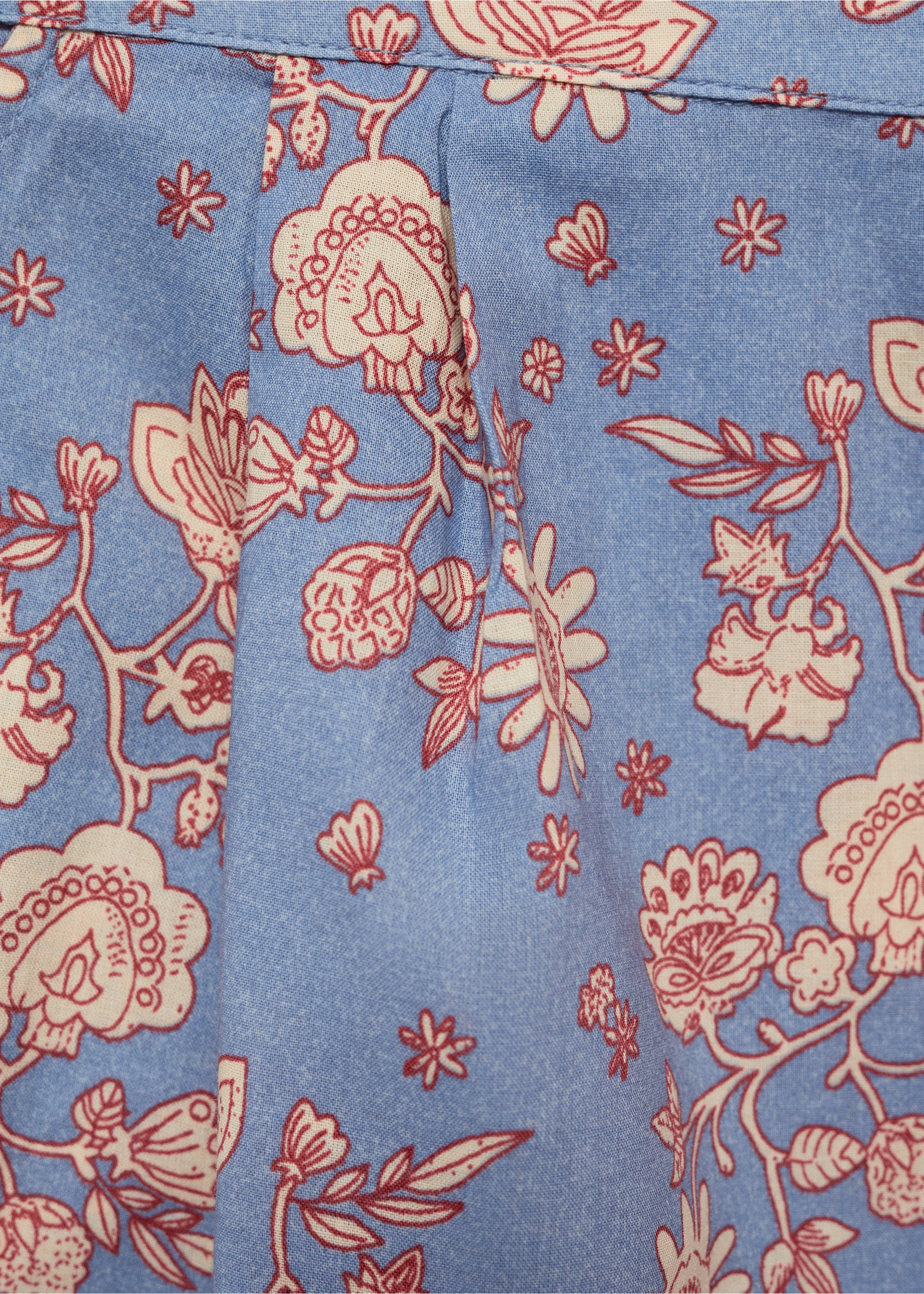 Floral-print shorts - Details of the article 8, Blue. Ref: 67027117-00.