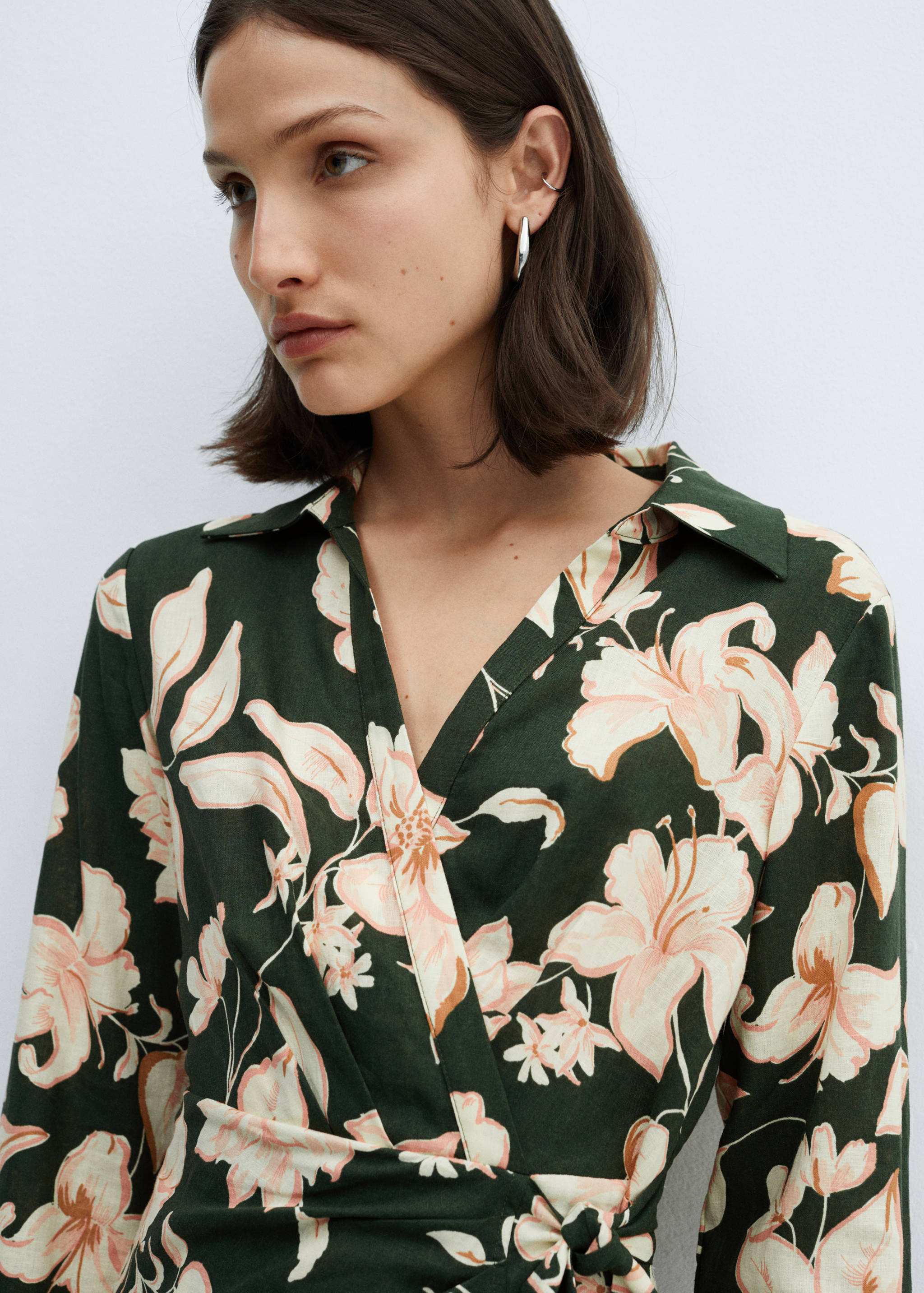 Leinen-Hemdblusenkleid mit Schleife - Detail des Artikels 1