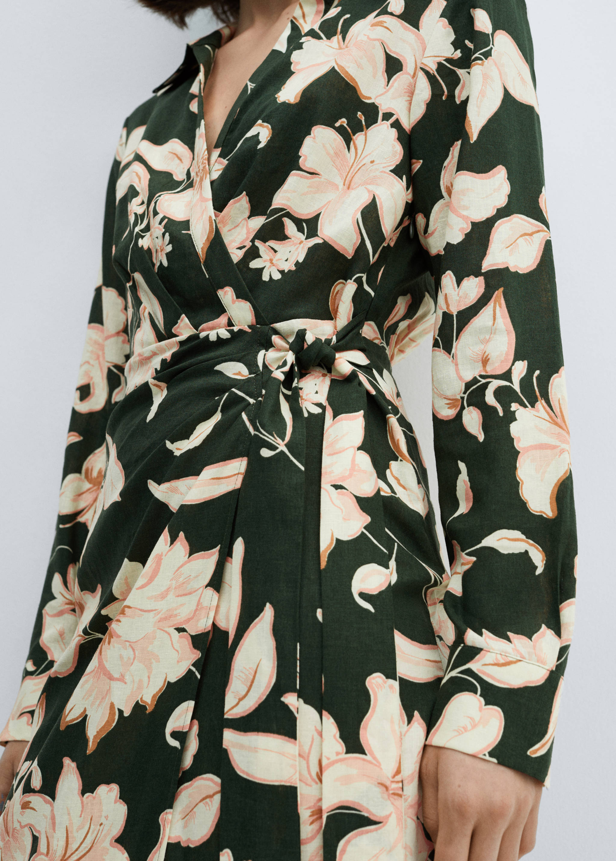 Leinen-Hemdblusenkleid mit Schleife - Detail des Artikels 6