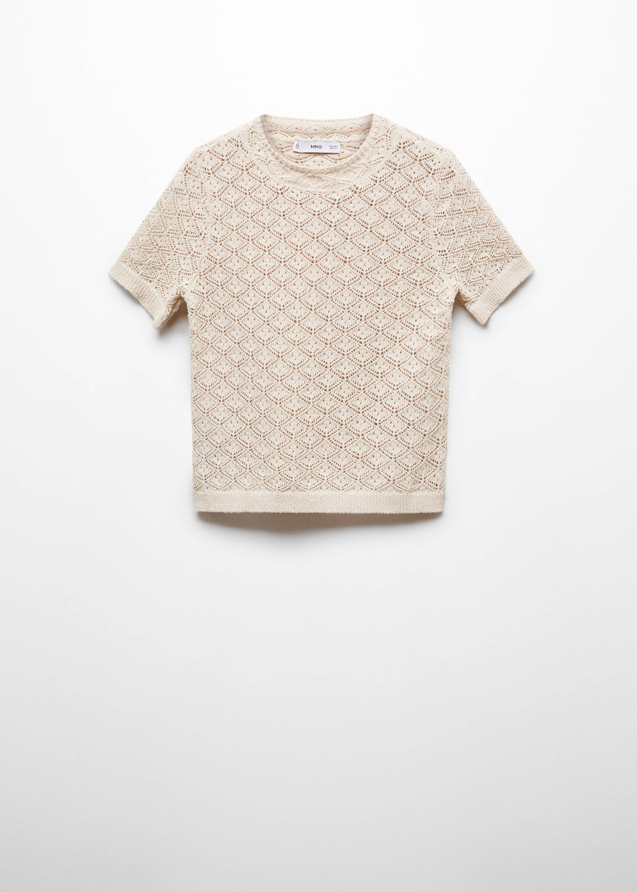 Kurzämliger Pullover mit Lochmuster - Artikel ohne Model