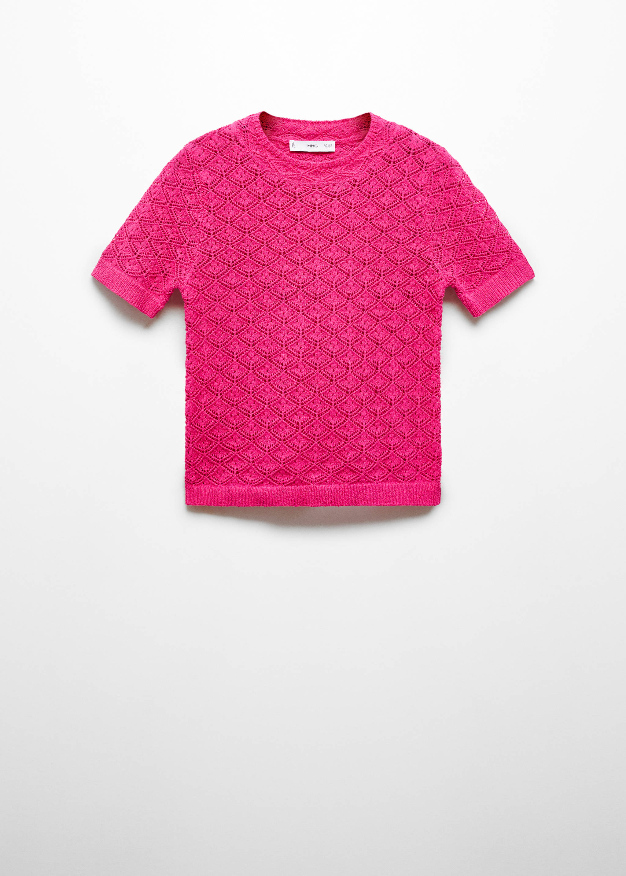 Kurzämliger Pullover mit Lochmuster - Artikel ohne Model