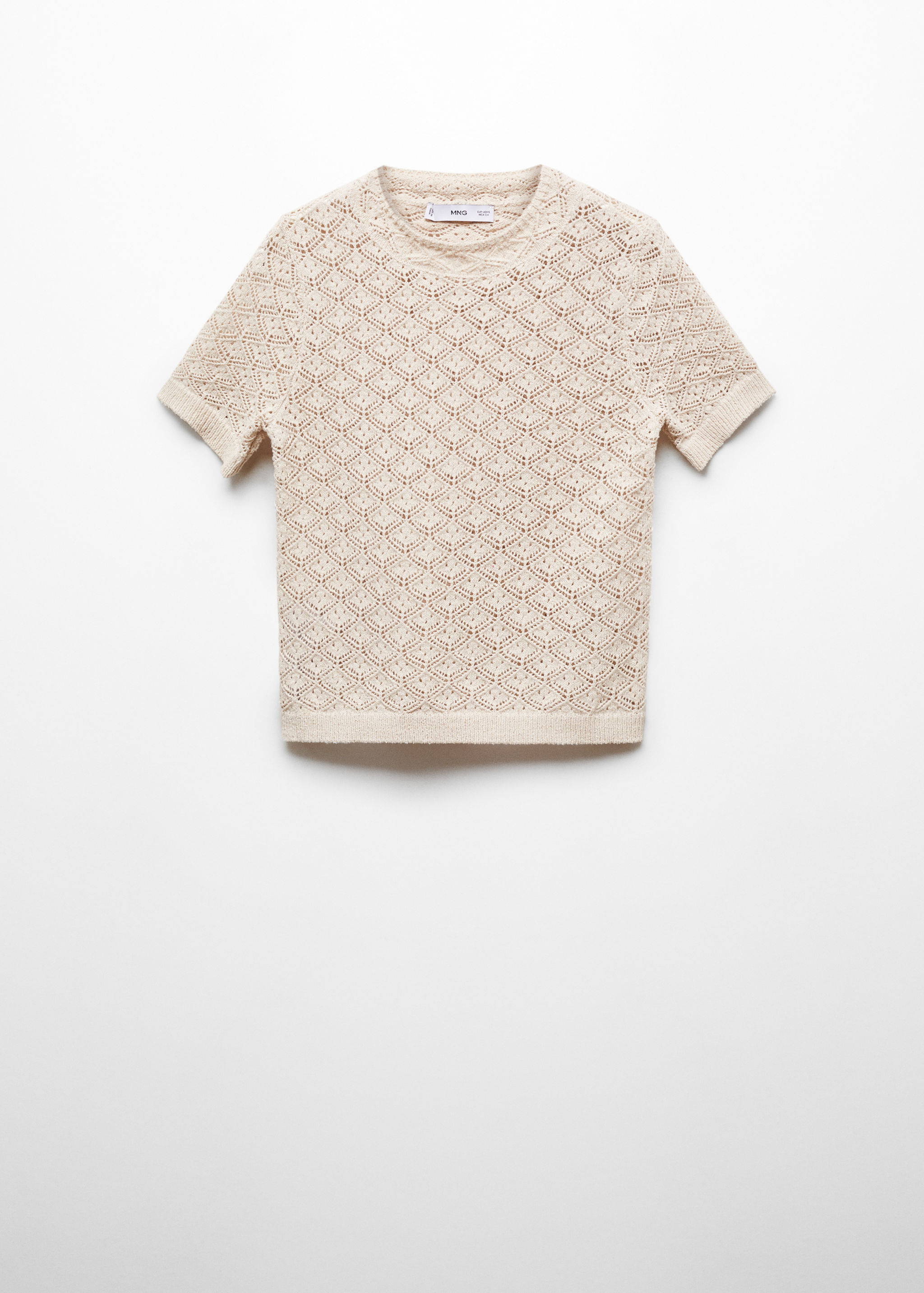 Kurzämliger Pullover mit Lochmuster - Artikel ohne Model