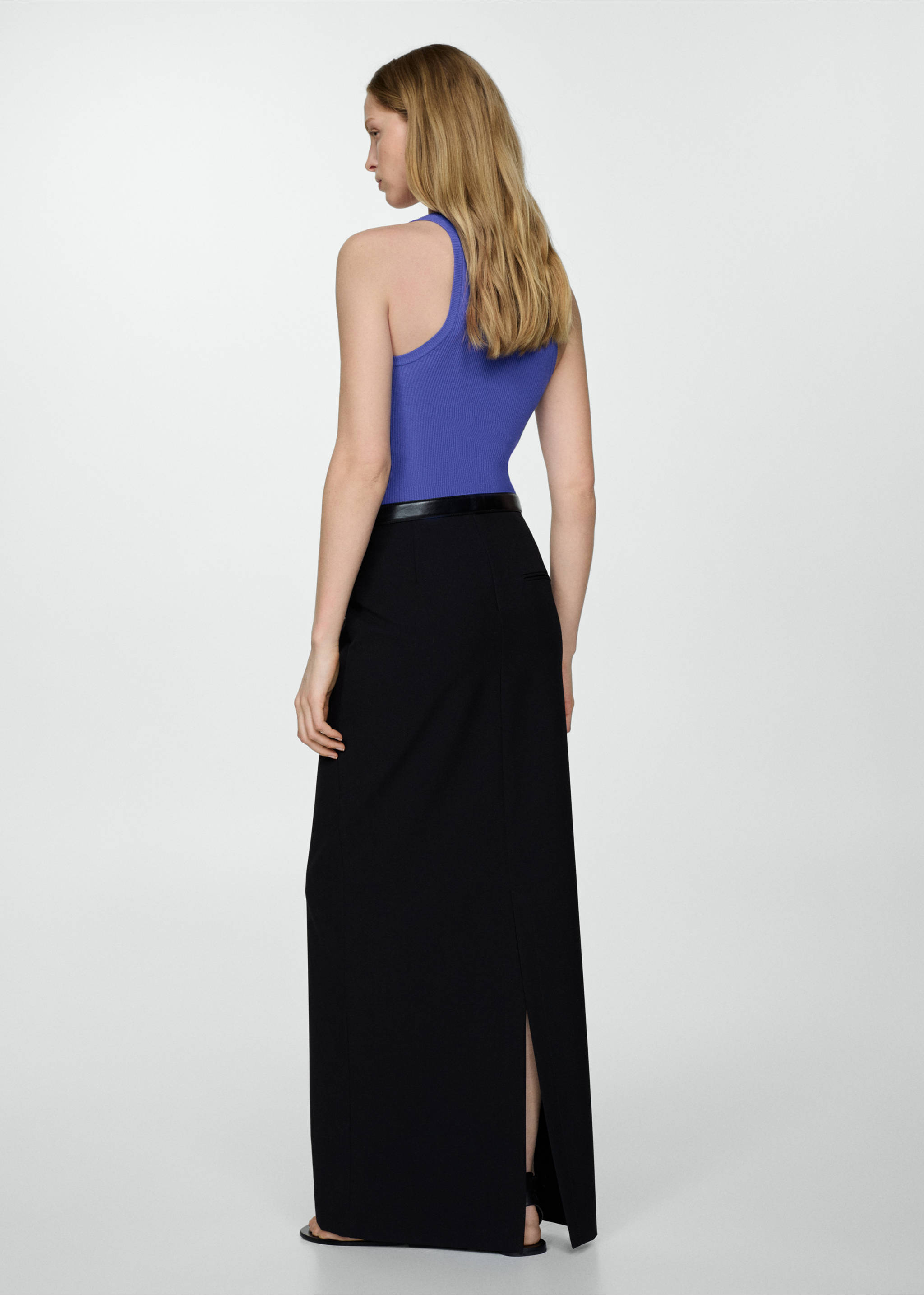 Ribbed knit top - Reverse of the article, Vibrant blue. Ref: 67027137-00.