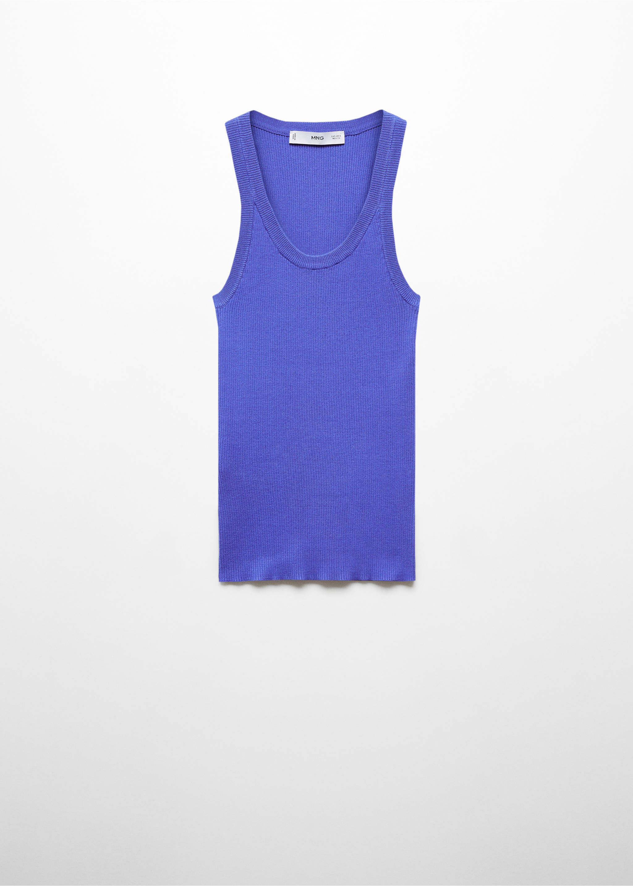 Ribbed knit top - Article without model, Vibrant blue. Ref: 67027137-00.