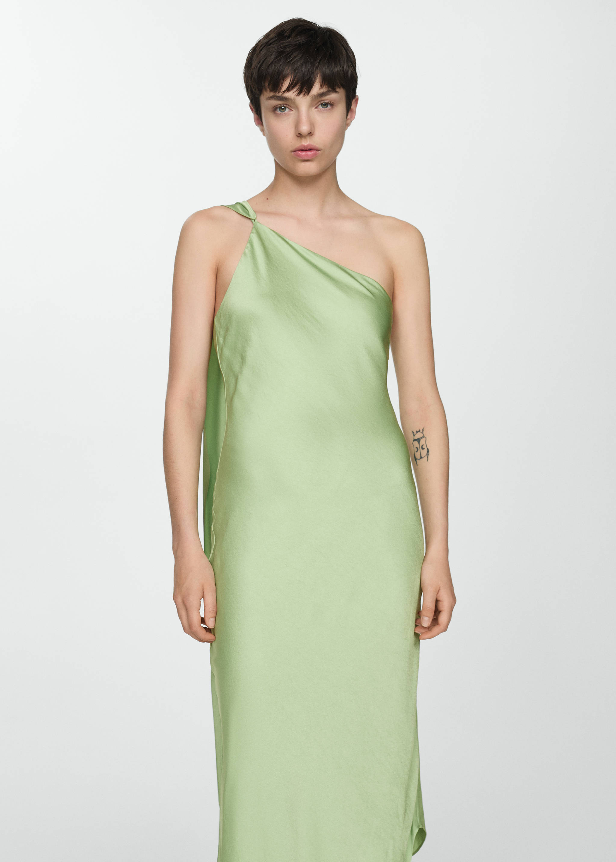 Asymmetrical dress with straps - Medium plane