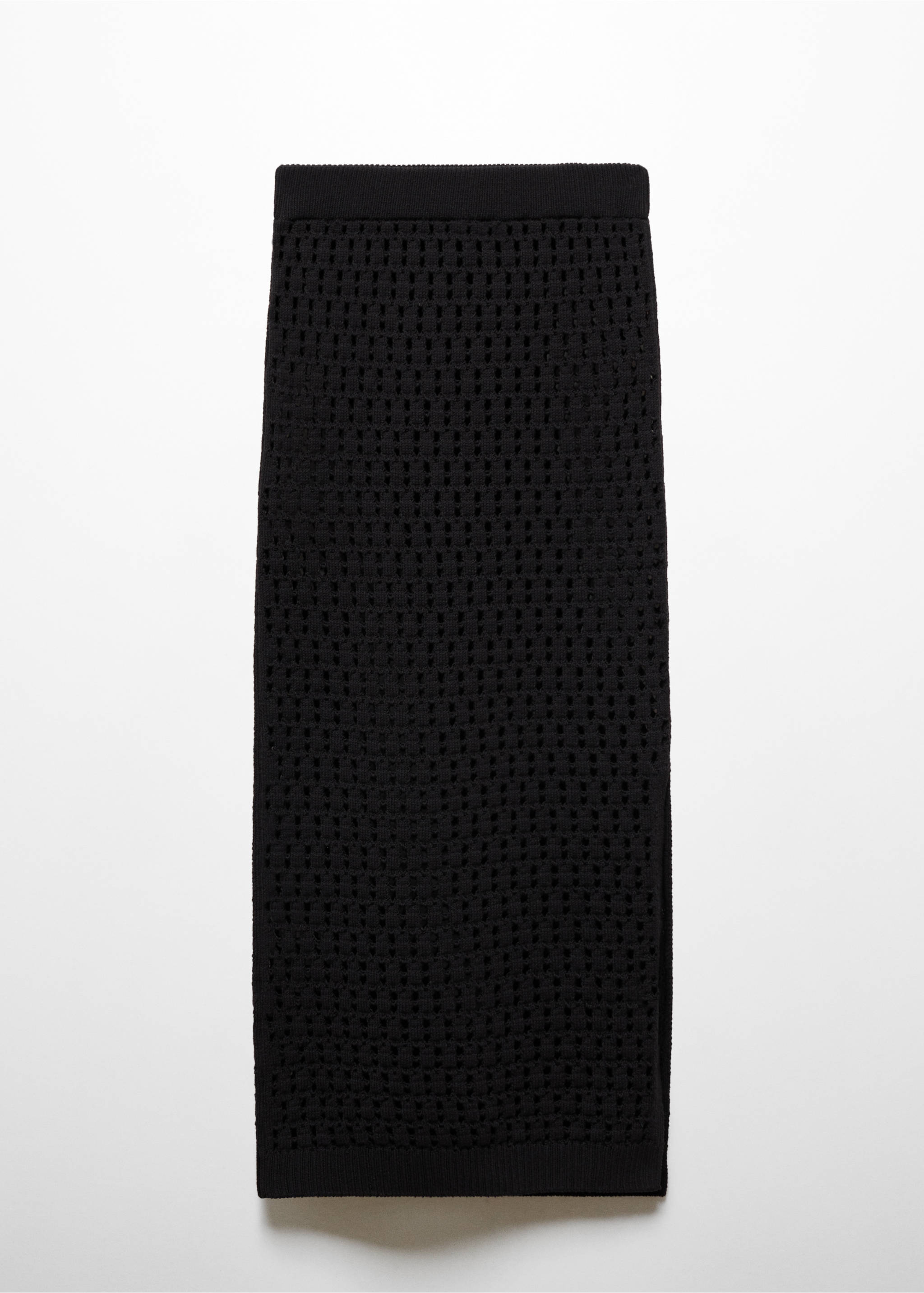 Openwork knitted skirt - Article without model, Black. Ref: 67027141-00.